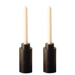 Set of 2 Steel Bold Candleholders by Radu Abraham