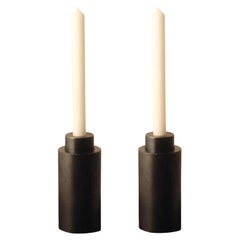 Set of 2 Steel Bold Candleholders by Radu Abraham