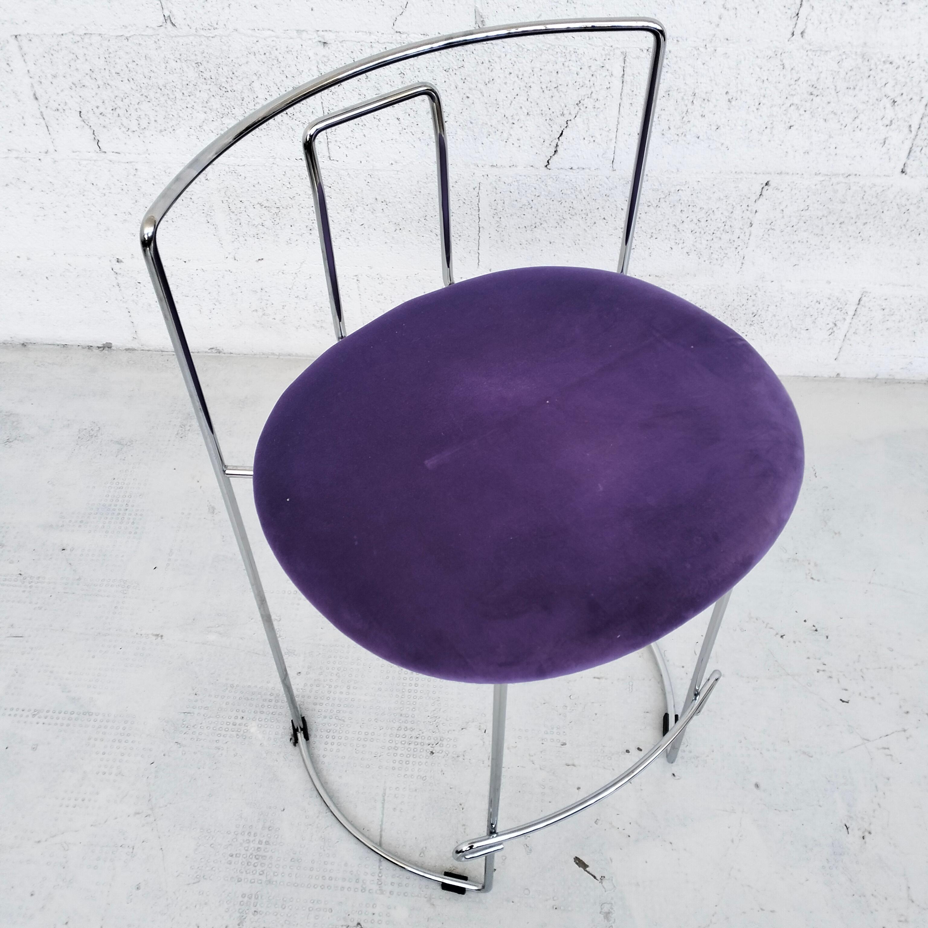 Set of 2 steel chromed stools Gaja model by K. Takahama for Simon Gavina 70's In Good Condition For Sale In Padova, IT