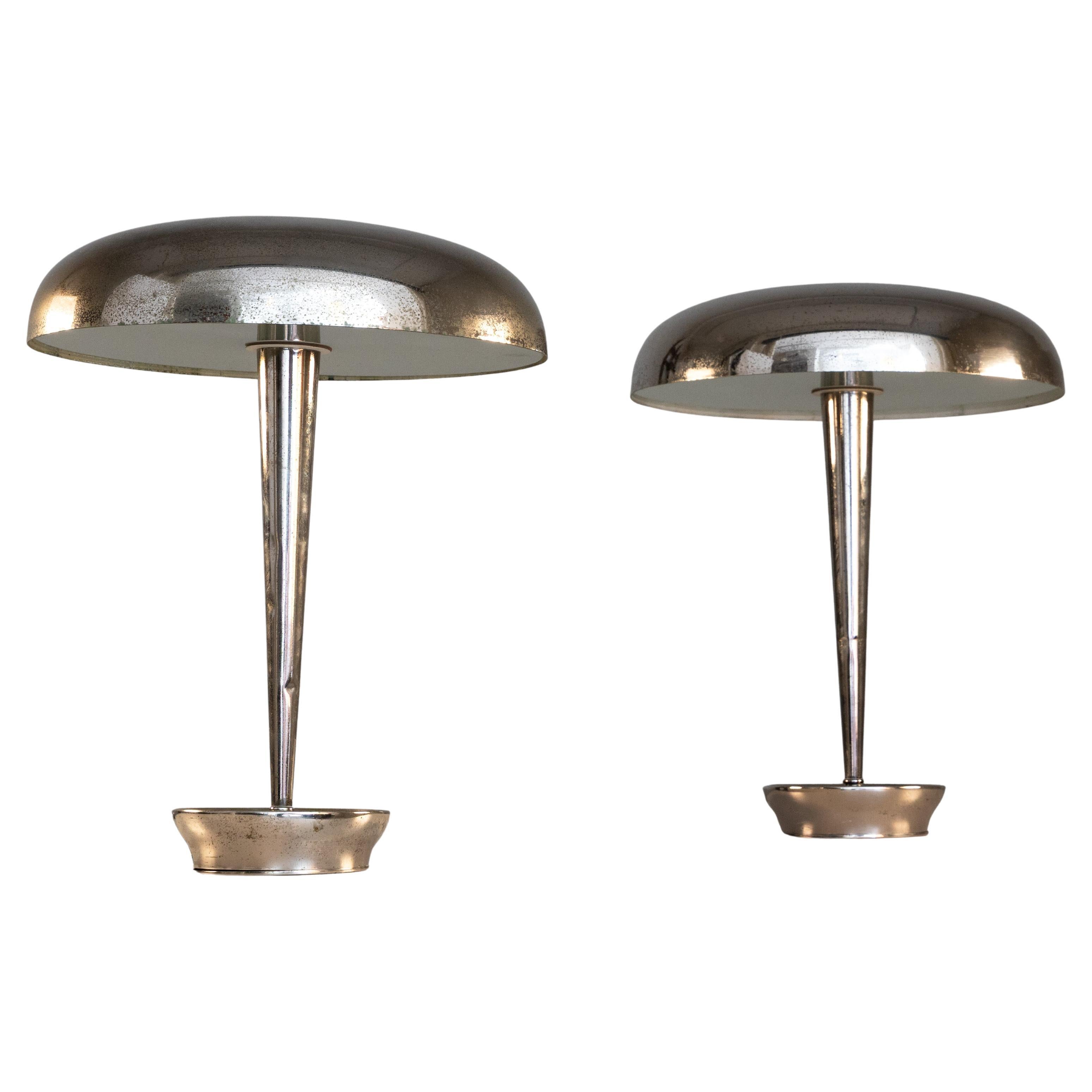 Set of 2 steel table lamps D4639 Stinovo, 1950