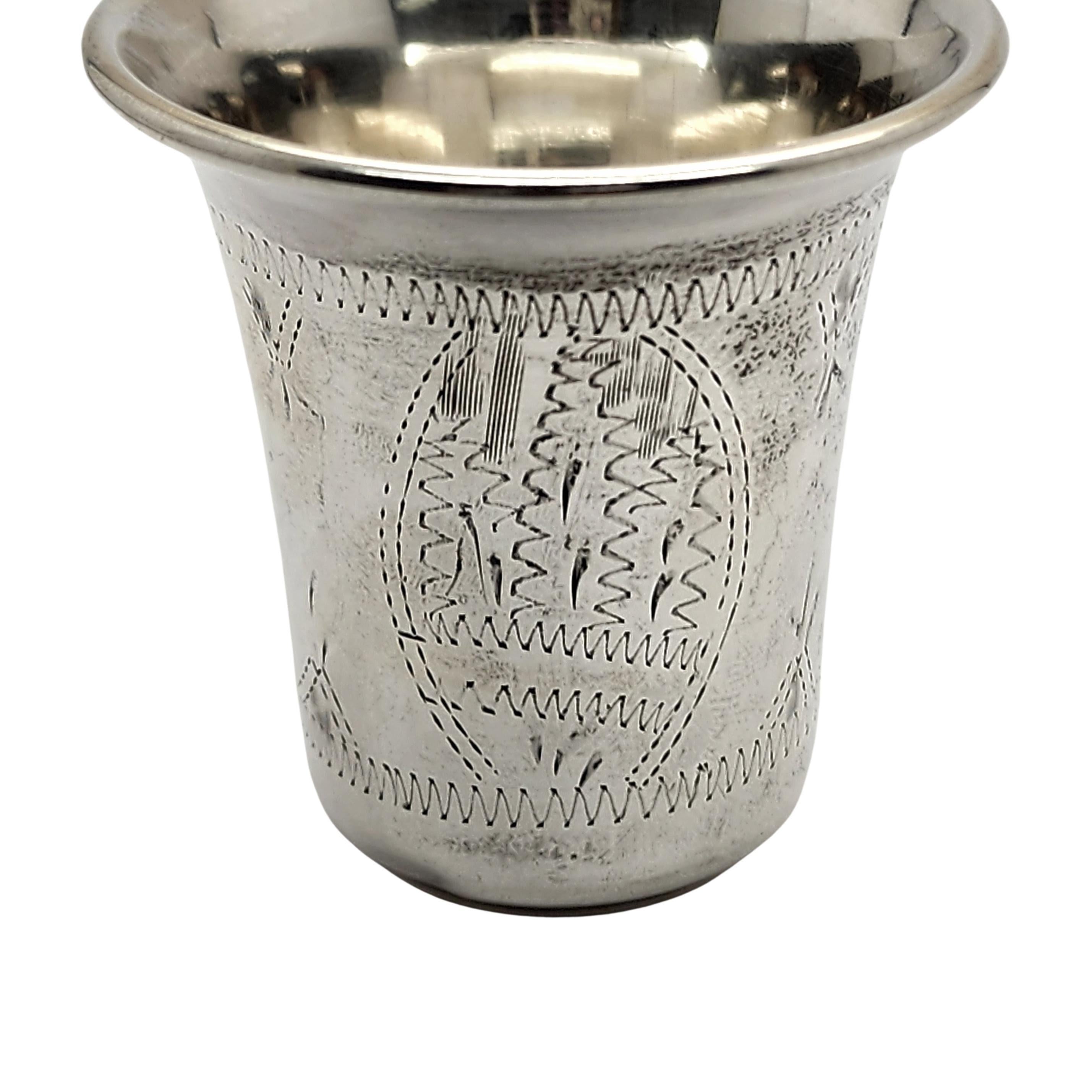 Set of 2 Sterling Silver Kiddush Cups 'B' In Good Condition In Washington Depot, CT