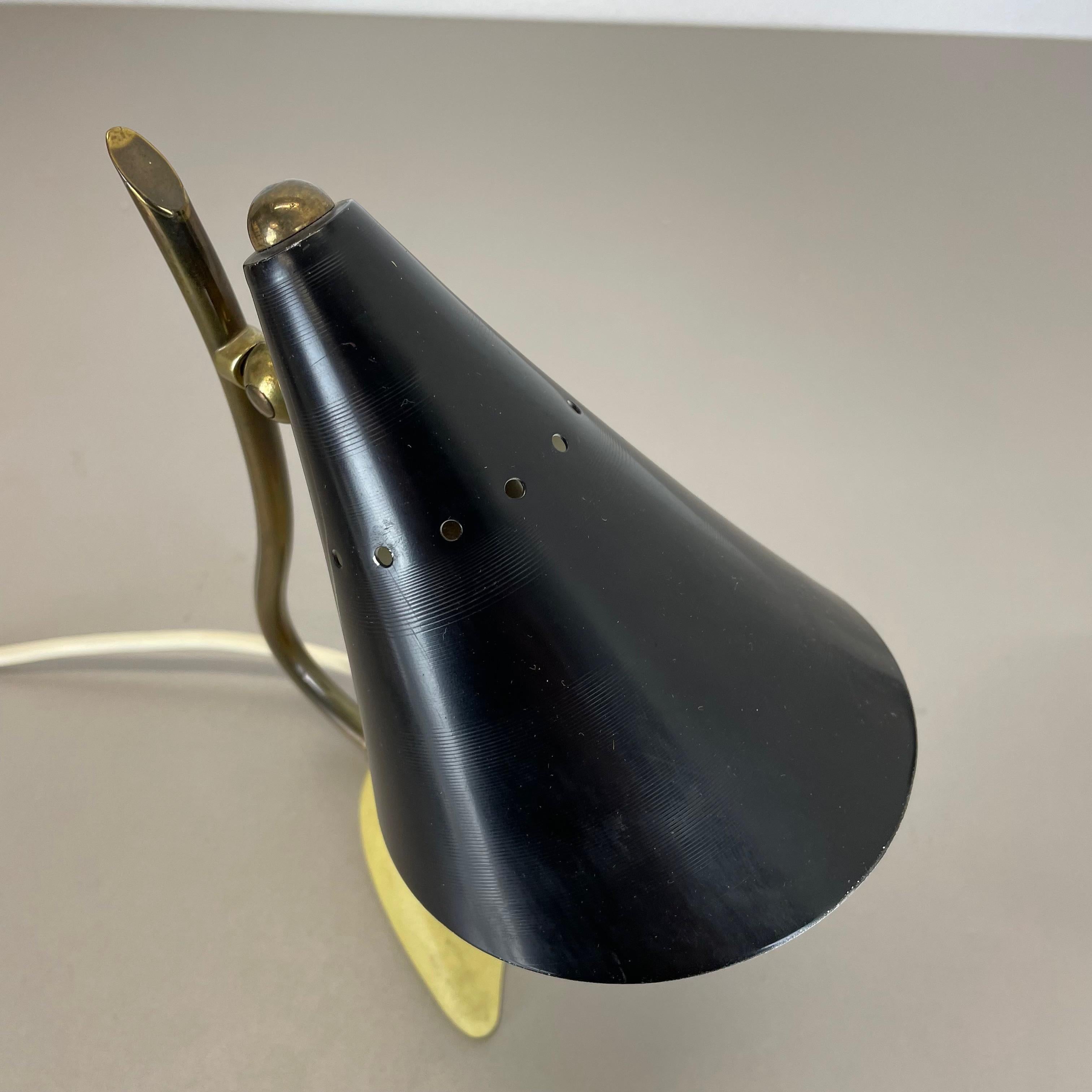 Set of 2 Stilnovo Auböck Style Yellow + Black Sputnik Table Light, Italy, 1950s For Sale 1