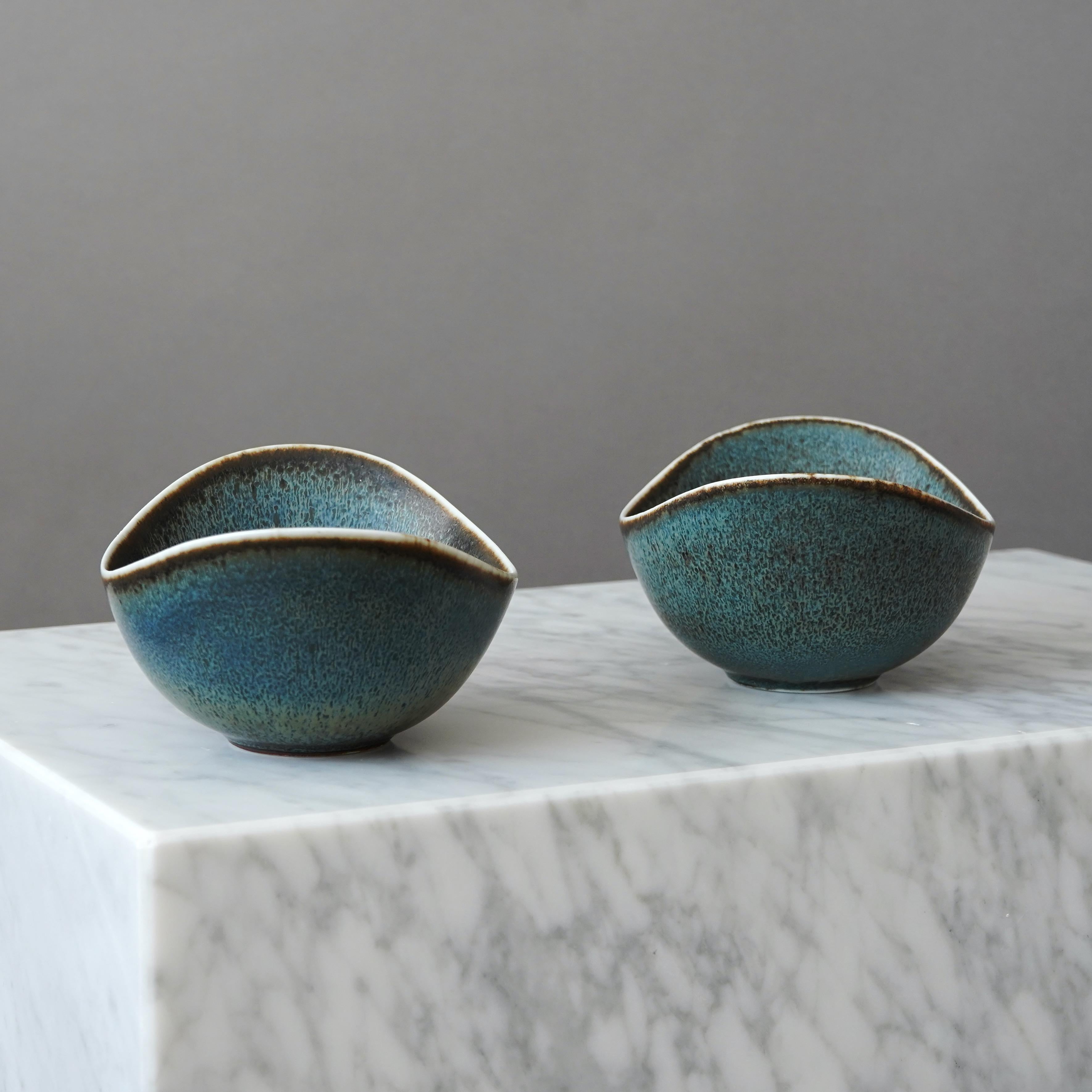Set of 2 Stoneware Bowls by Gunnar Nylund for Rorstrand, Sweden, 1950s 2