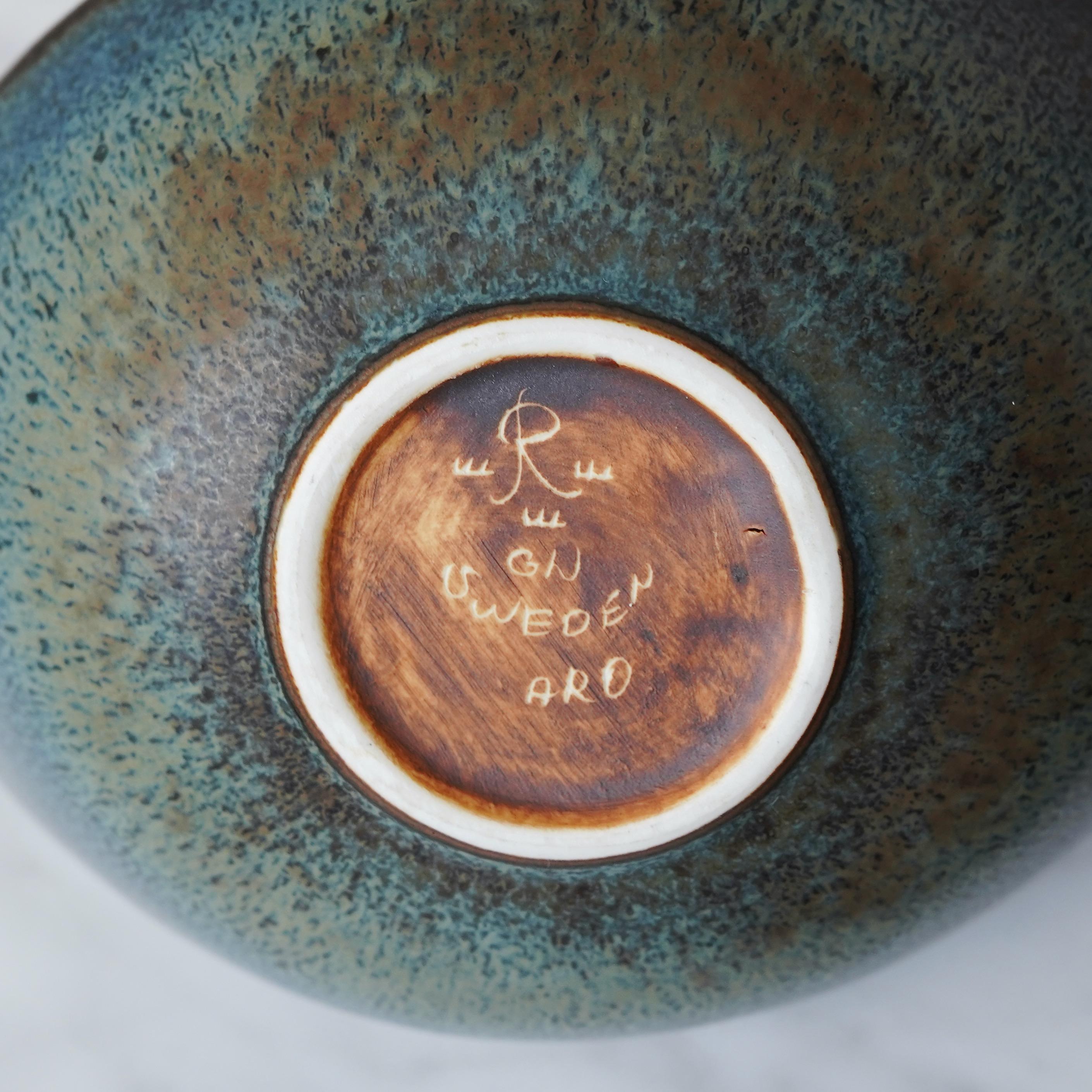 Set of 2 Stoneware Bowls by Gunnar Nylund for Rorstrand, Sweden, 1950s 8