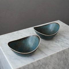 Juego de 2 cuencos de gres de Gunnar Nylund para Rorstrand, Suecia, años 50