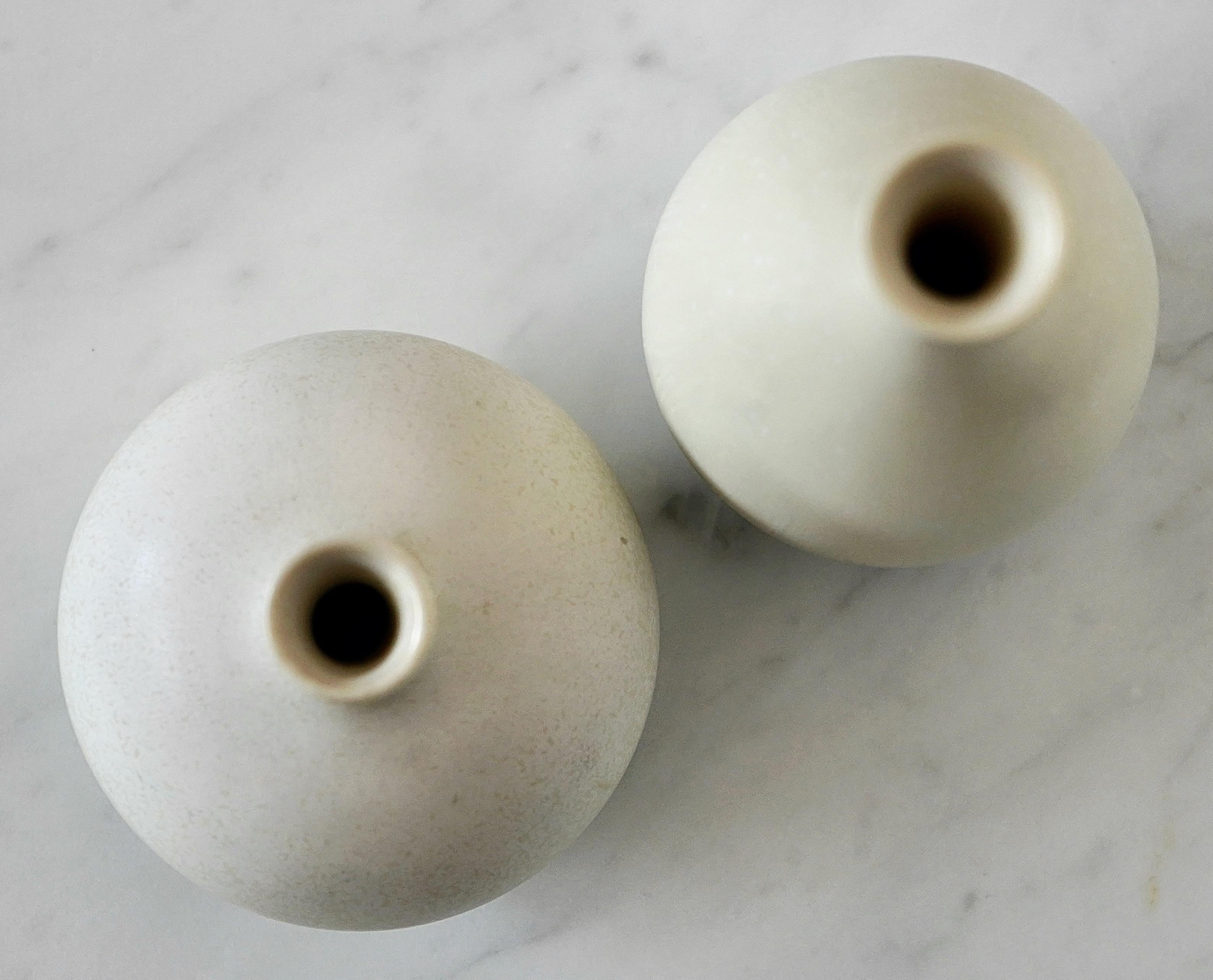 Ceramic Set of 2 Stoneware Vases by Stig Lindberg for Gustavsberg Studio, Sweden, 1950s For Sale