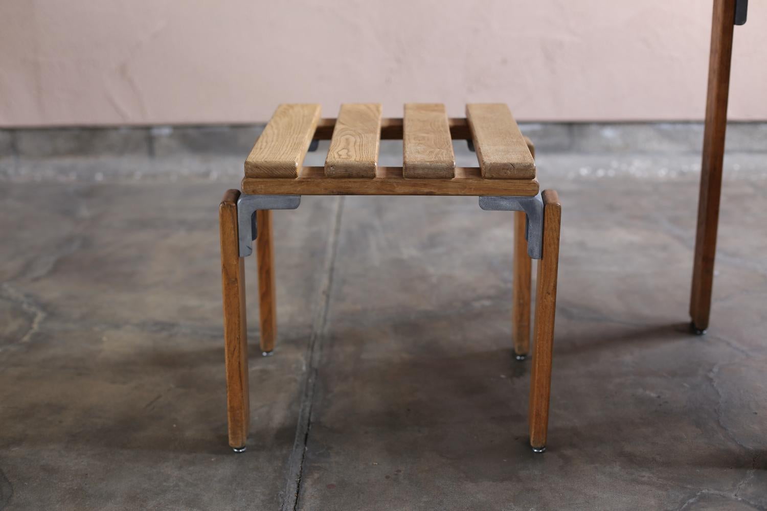 Woodwork Set of 2 Stools and Table by Georges Candilis and Anja Blomstedt