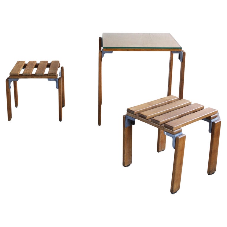 Set of 2 Stools and Table by Candilis and Anja Blomstedt at 1stDibs