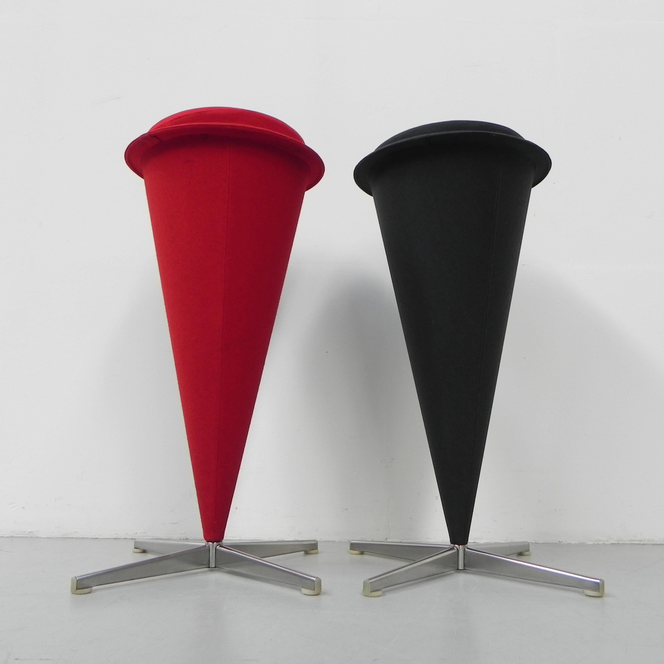 Danish Set of 2 stools Verner Panton, Cone stools For Sale