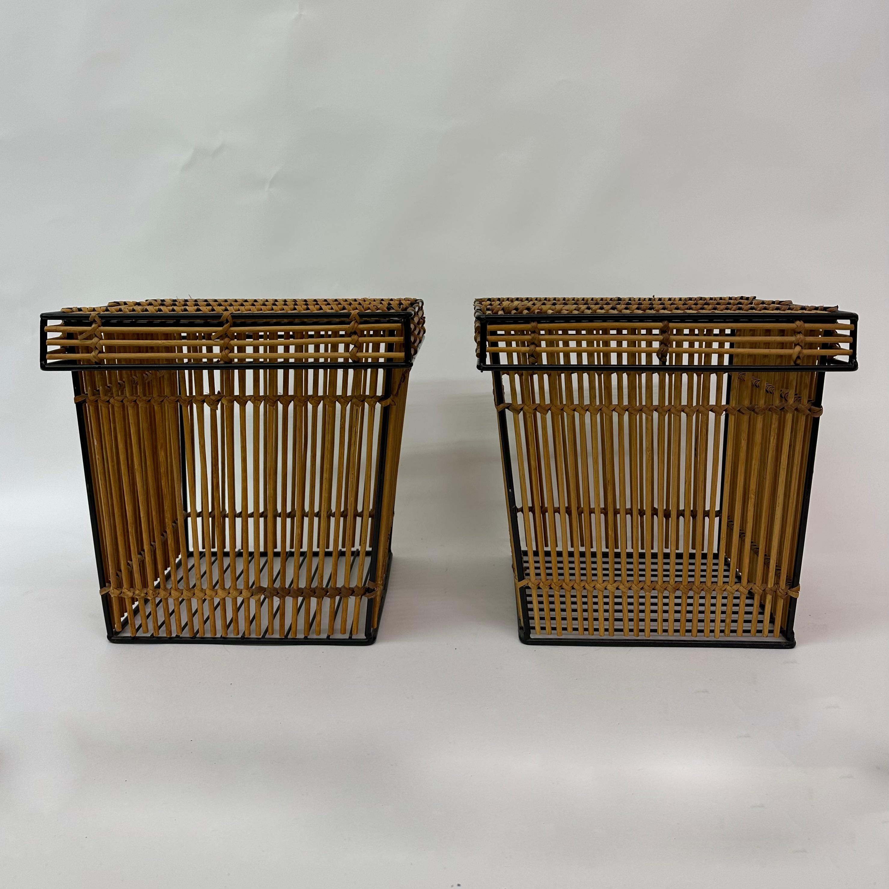 Set of 2 Storage Baskets by Dirk Van Sliedregt for Rohé, Netherlands, 1960s For Sale 2