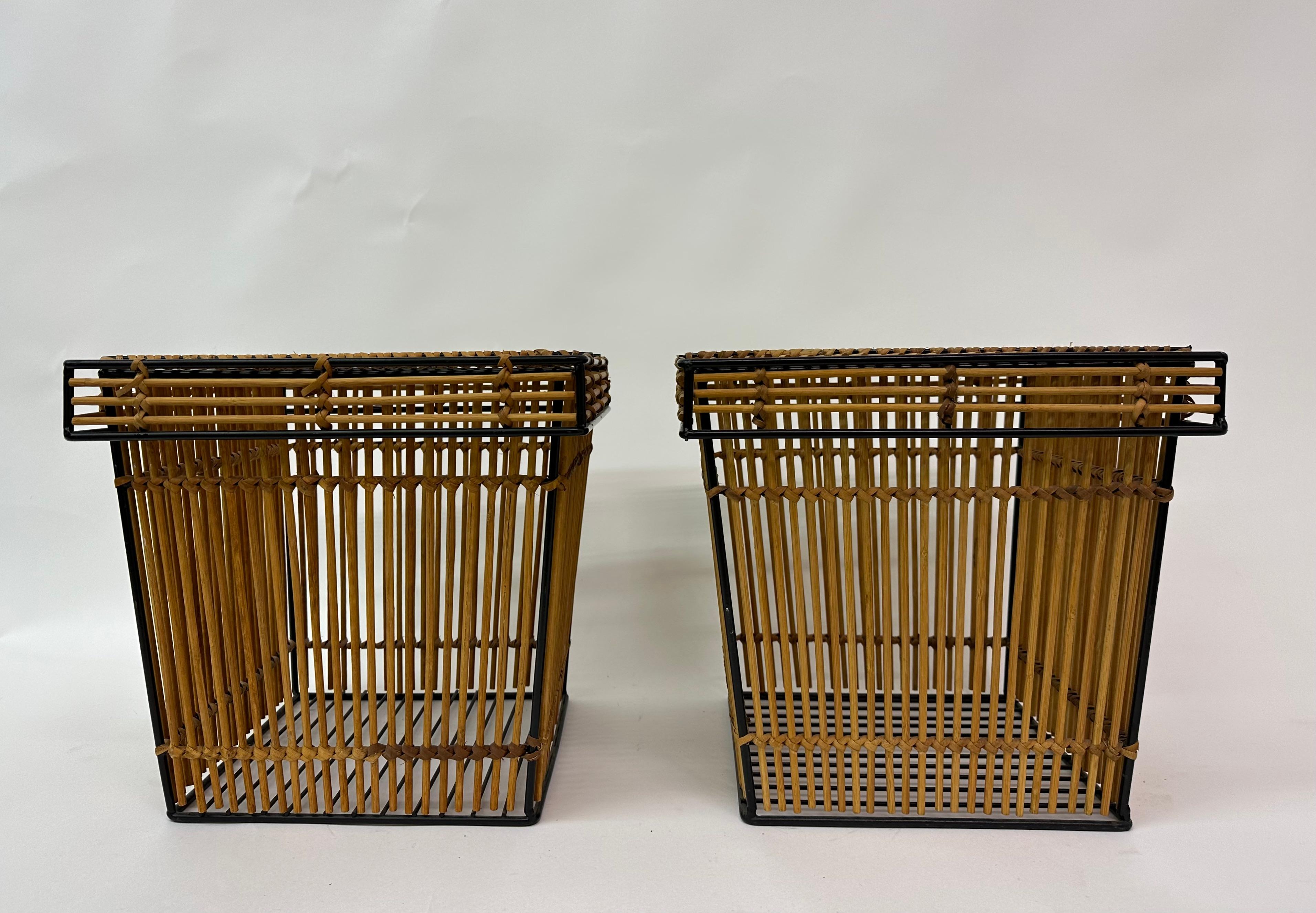 Set of 2 Storage Baskets by Dirk Van Sliedregt for Rohé, Netherlands, 1960s For Sale 3