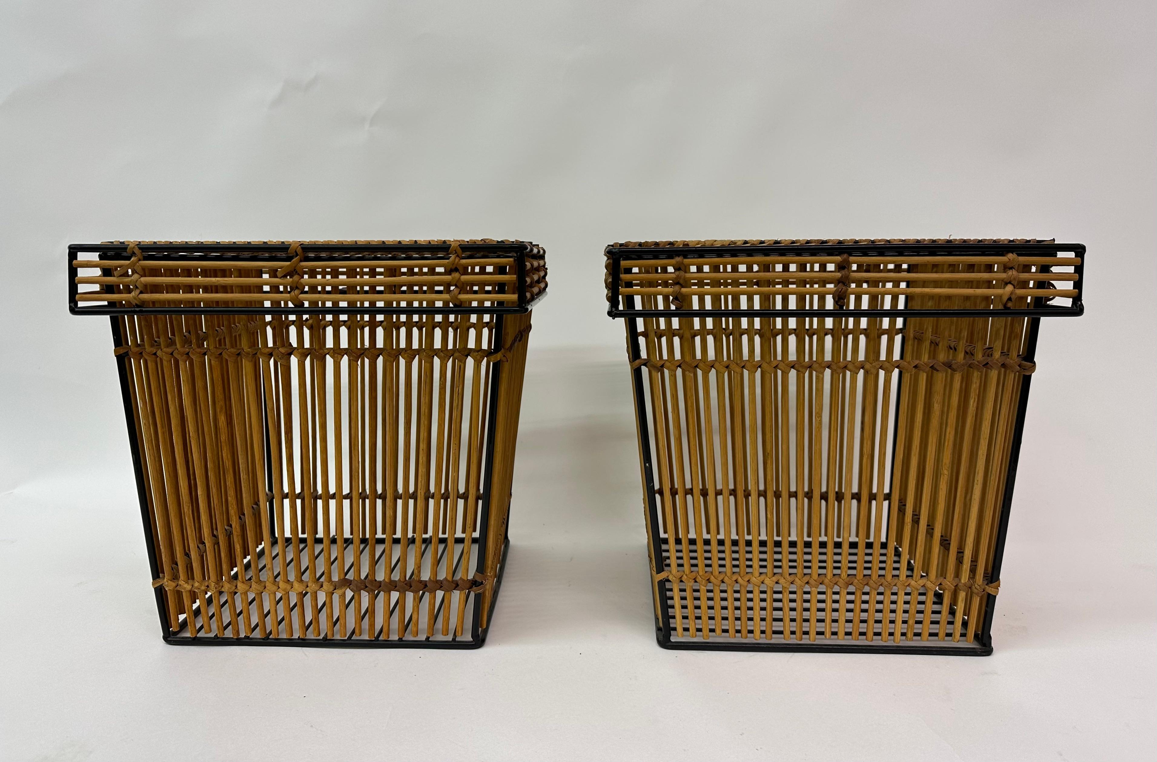 Set of 2 Storage Baskets by Dirk Van Sliedregt for Rohé, Netherlands, 1960s For Sale 4