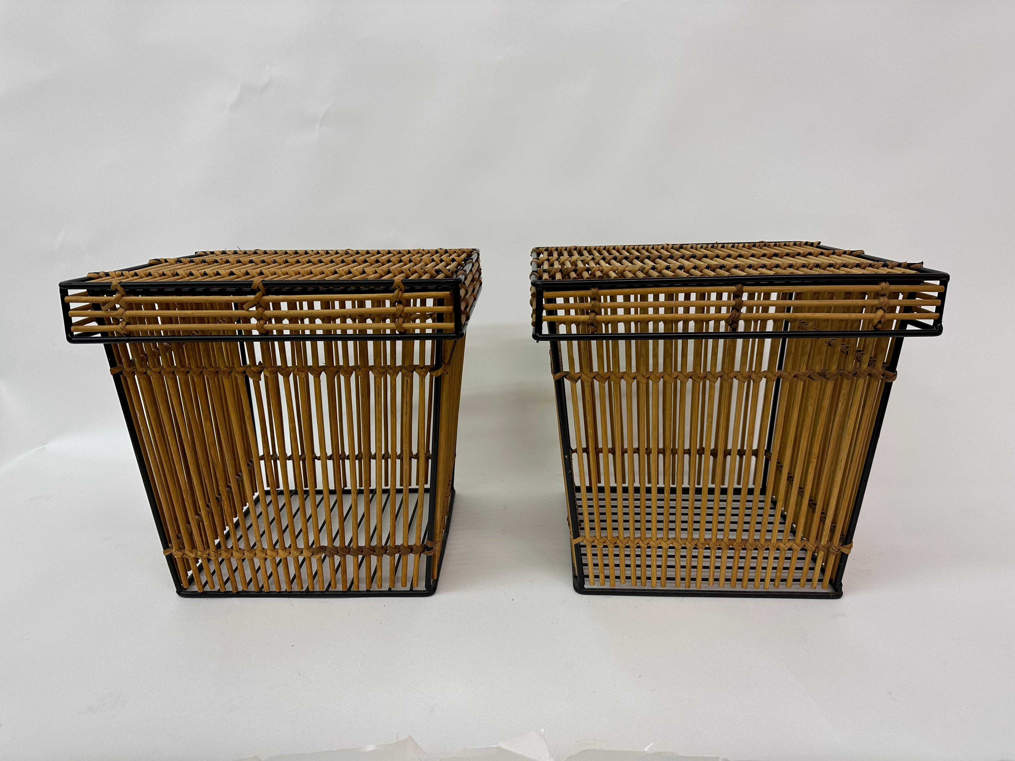 Set of 2 Storage Baskets by Dirk Van Sliedregt for Rohé, Netherlands, 1960s For Sale 5