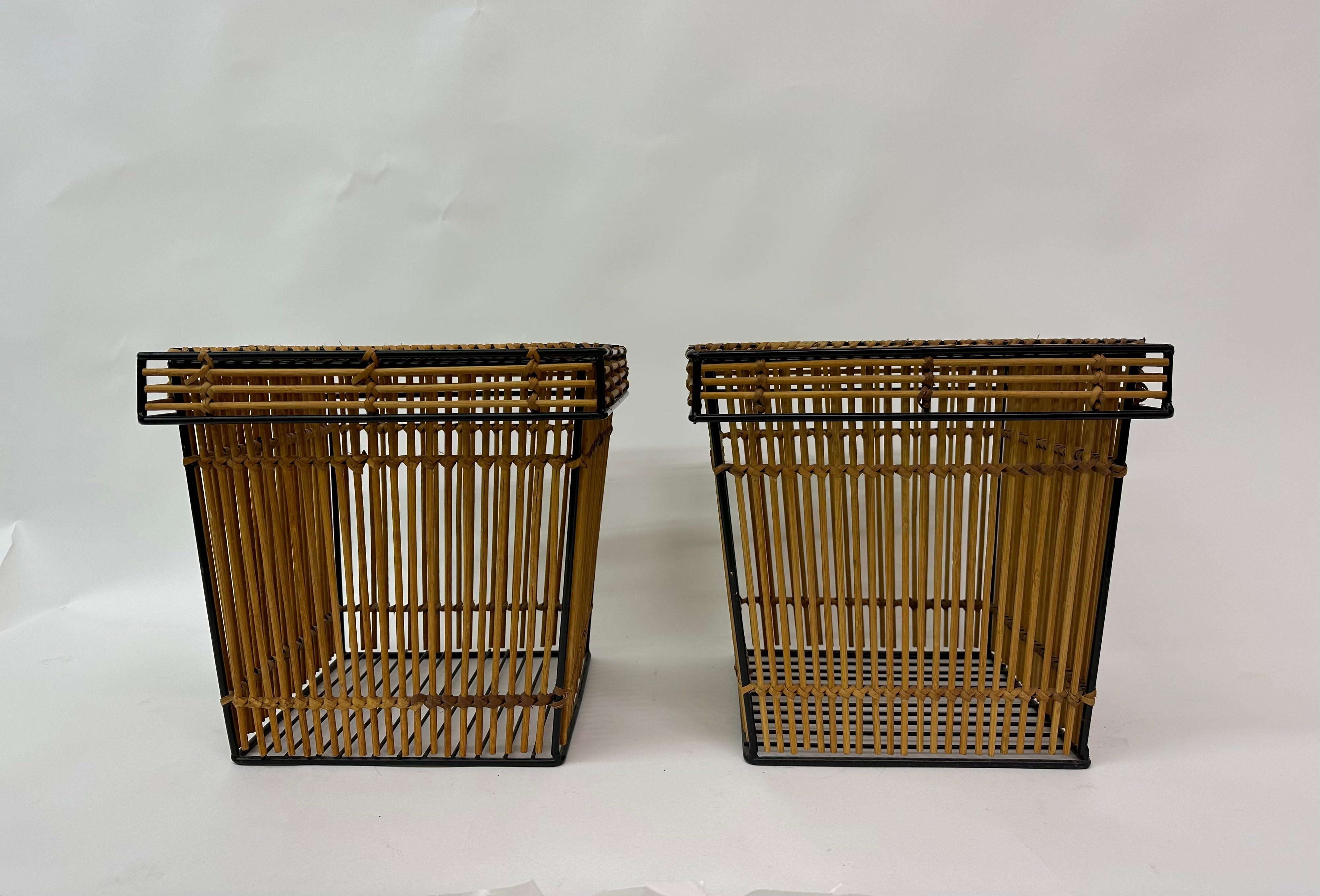 Set of 2 Storage Baskets by Dirk Van Sliedregt for Rohé, Netherlands, 1960s For Sale 6