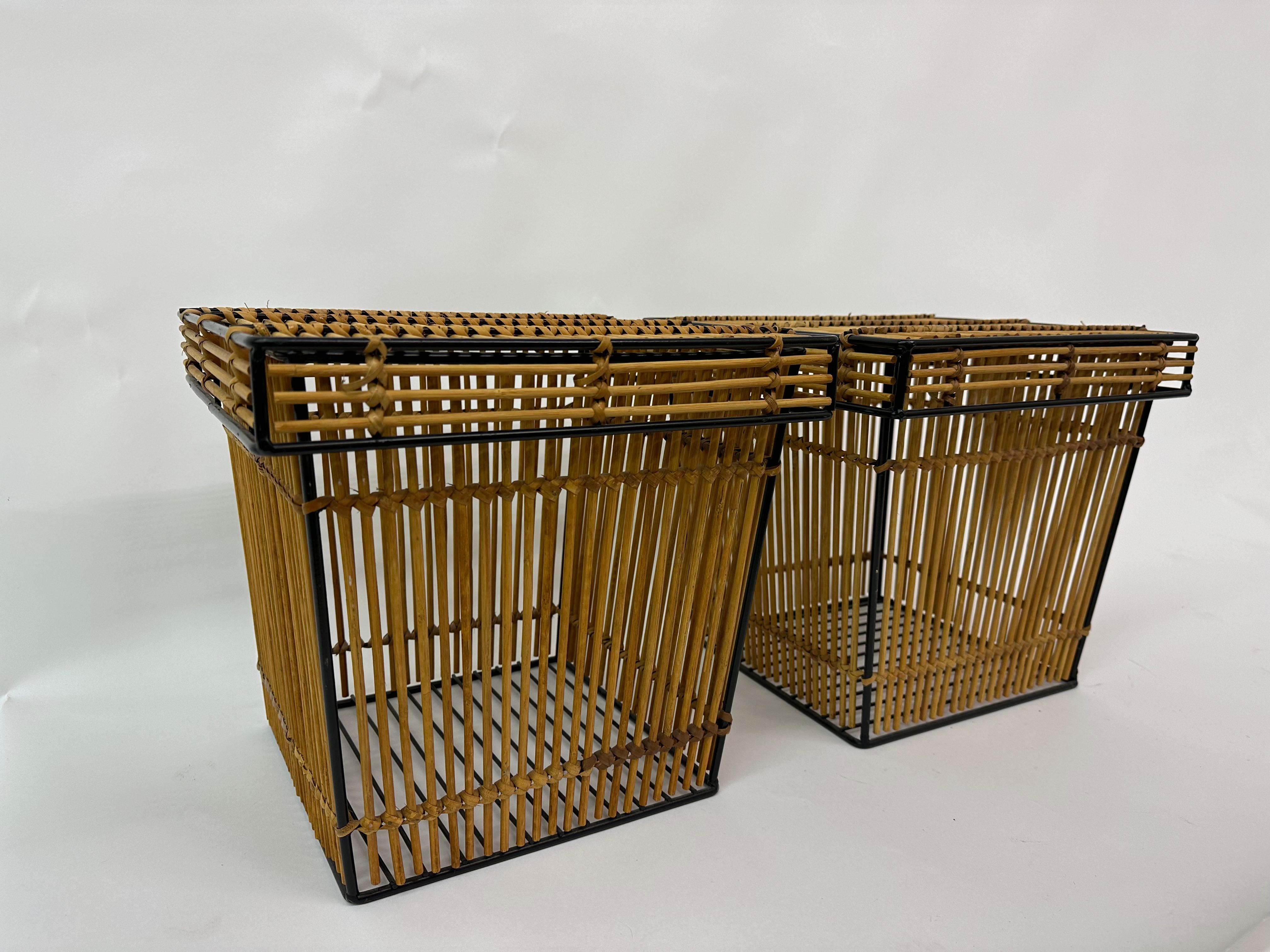 Set of 2 Storage Baskets by Dirk Van Sliedregt for Rohé, Netherlands, 1960s For Sale 7
