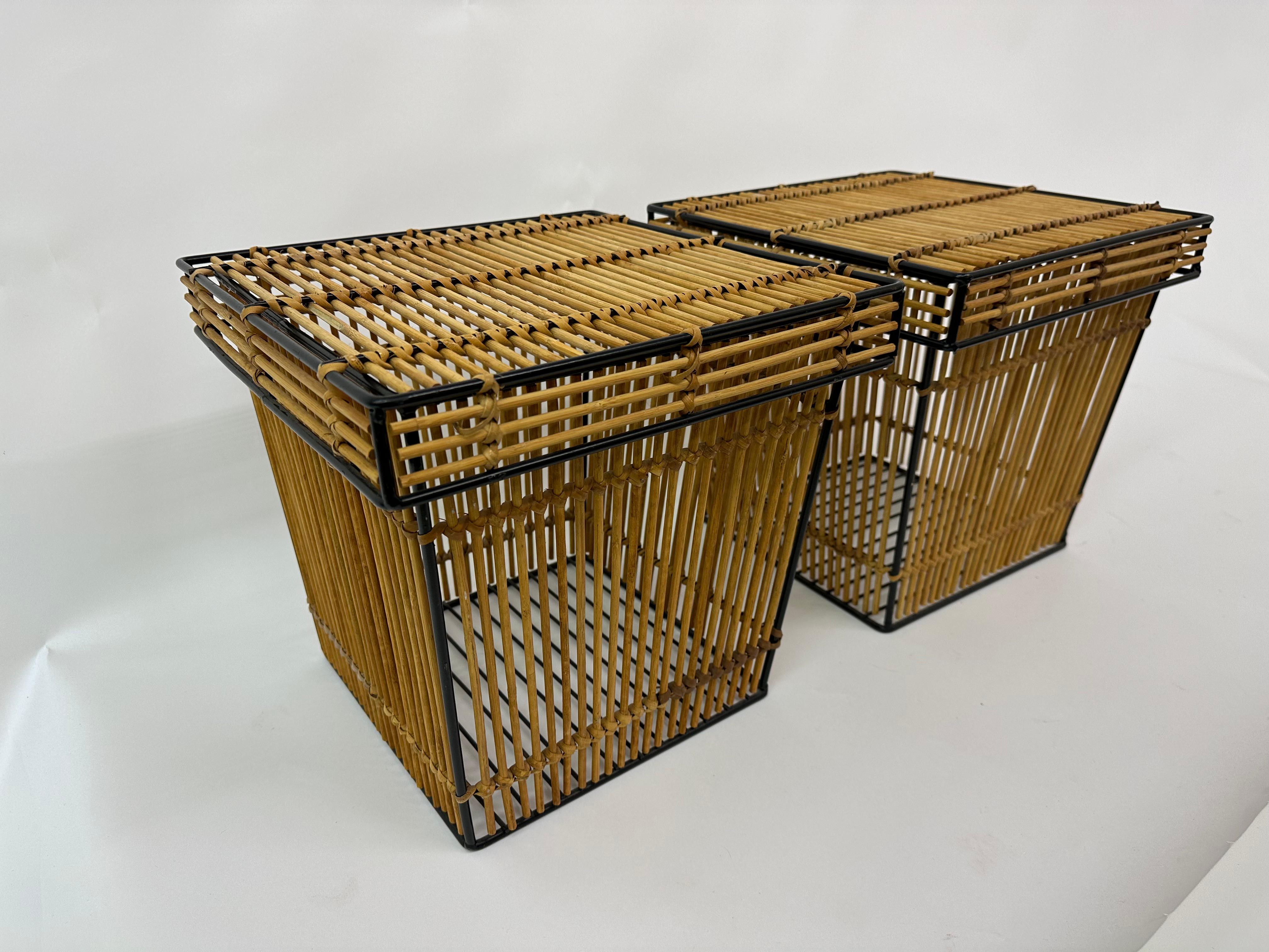 Set of 2 Storage Baskets by Dirk Van Sliedregt for Rohé, Netherlands, 1960s For Sale 9