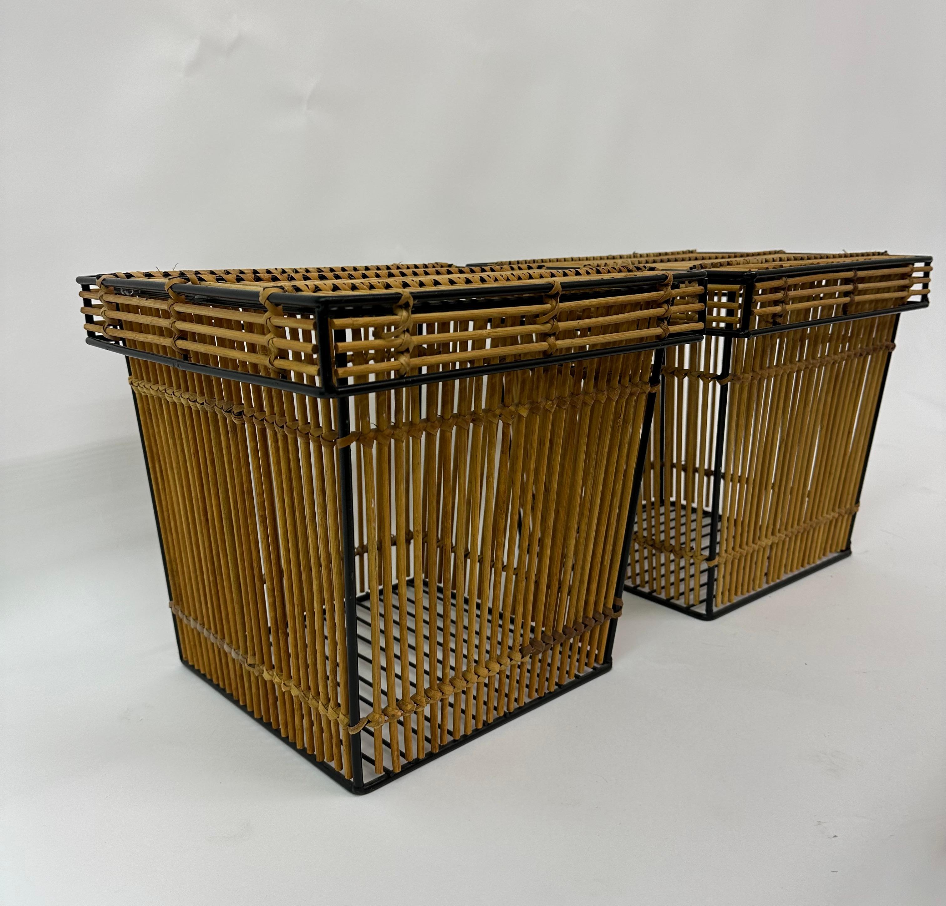 Set of 2 Storage Baskets by Dirk Van Sliedregt for Rohé, Netherlands, 1960s For Sale 10