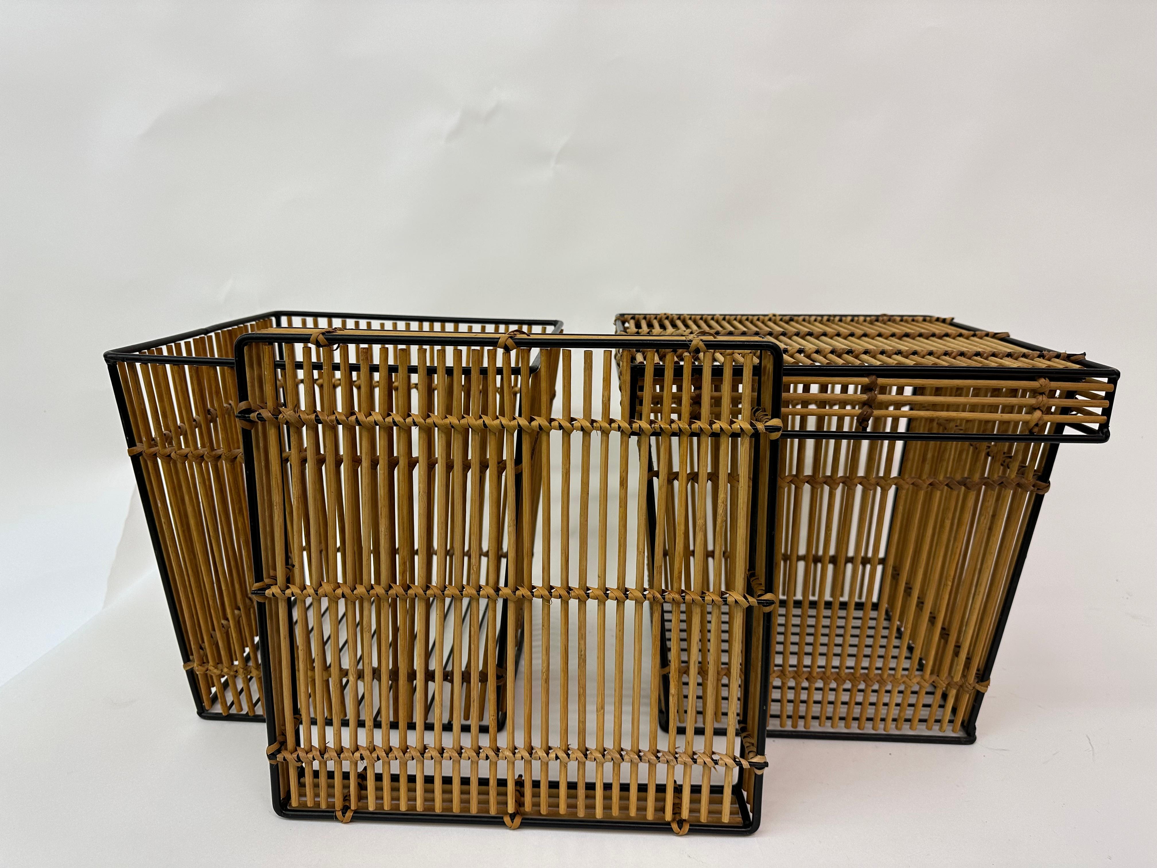 Set of 2 Storage Baskets by Dirk Van Sliedregt for Rohé, Netherlands, 1960s For Sale 11