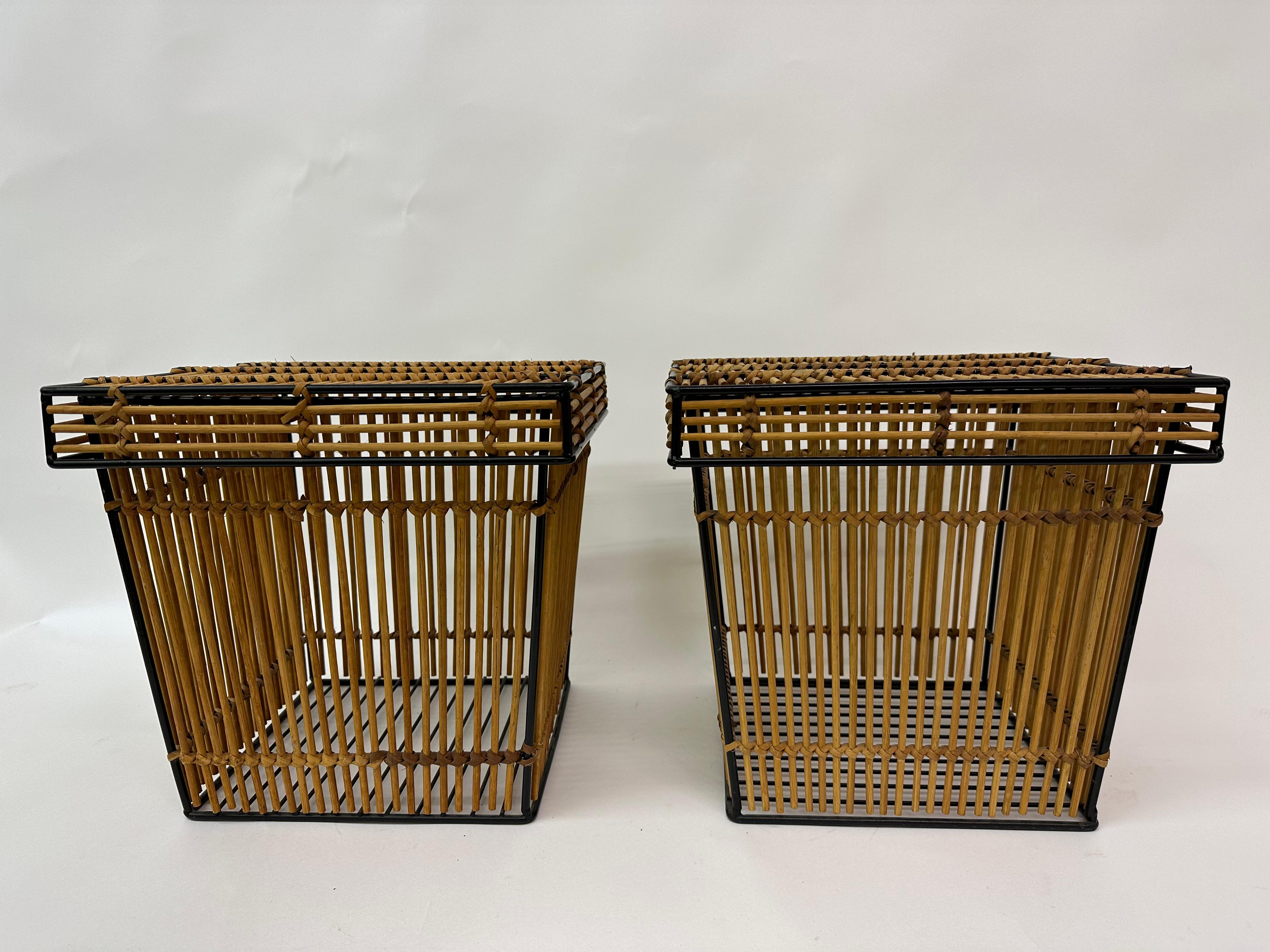 Set of 2 storage baskets by Dirk van Sliedregt for Rohé, Netherlands, 1960s.