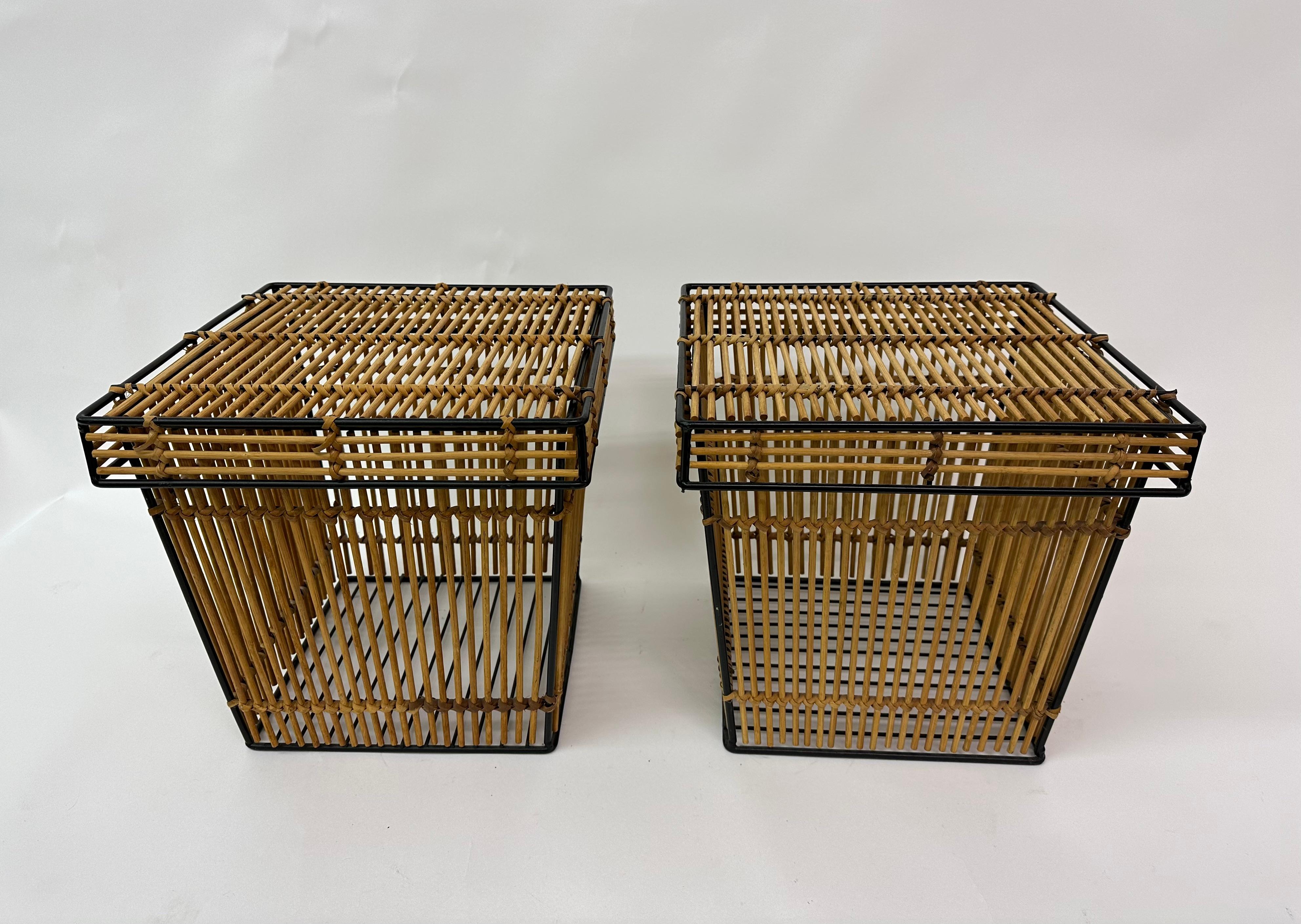 Mid-Century Modern Set of 2 Storage Baskets by Dirk Van Sliedregt for Rohé, Netherlands, 1960s For Sale
