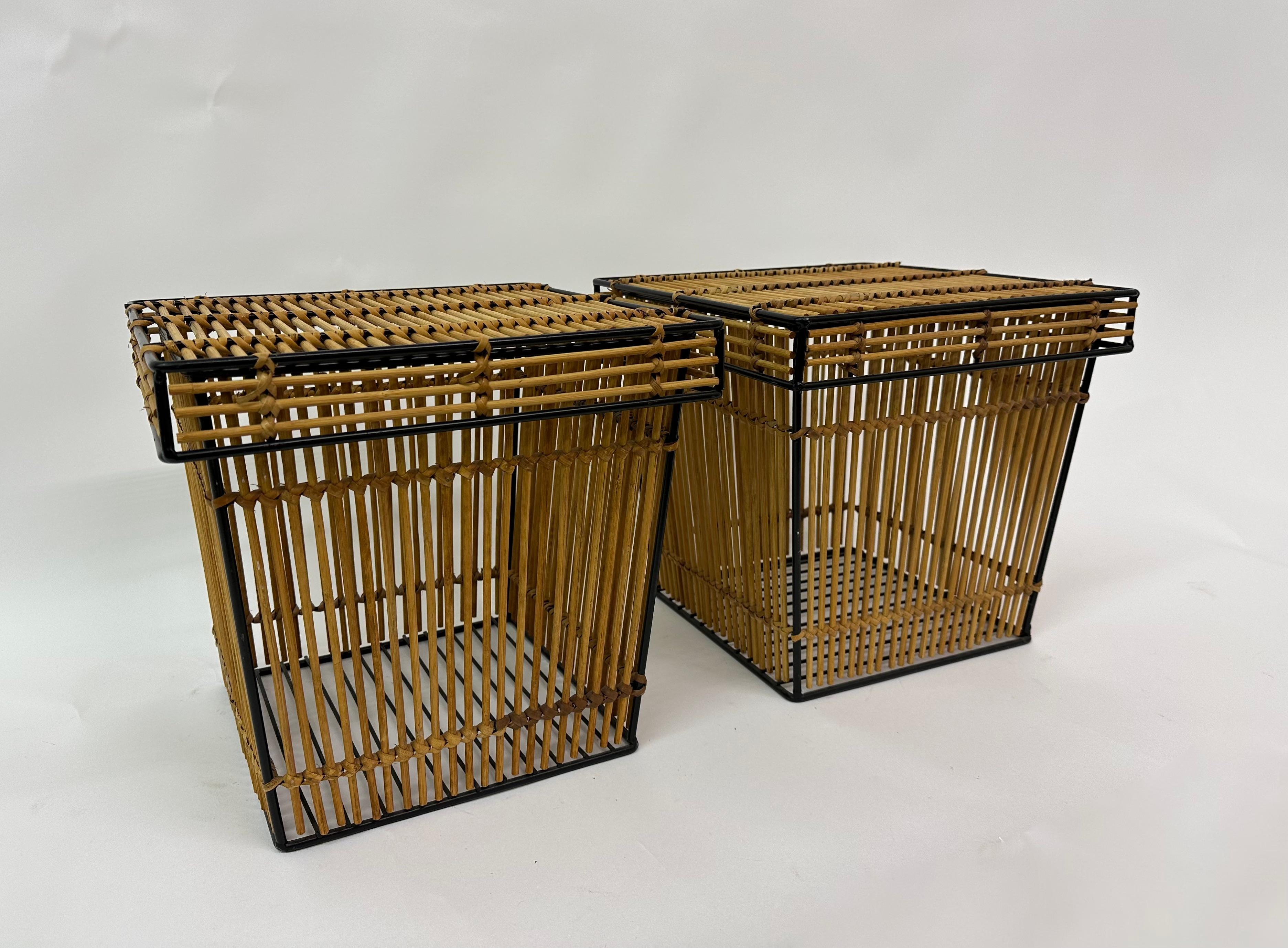 Dutch Set of 2 Storage Baskets by Dirk Van Sliedregt for Rohé, Netherlands, 1960s For Sale