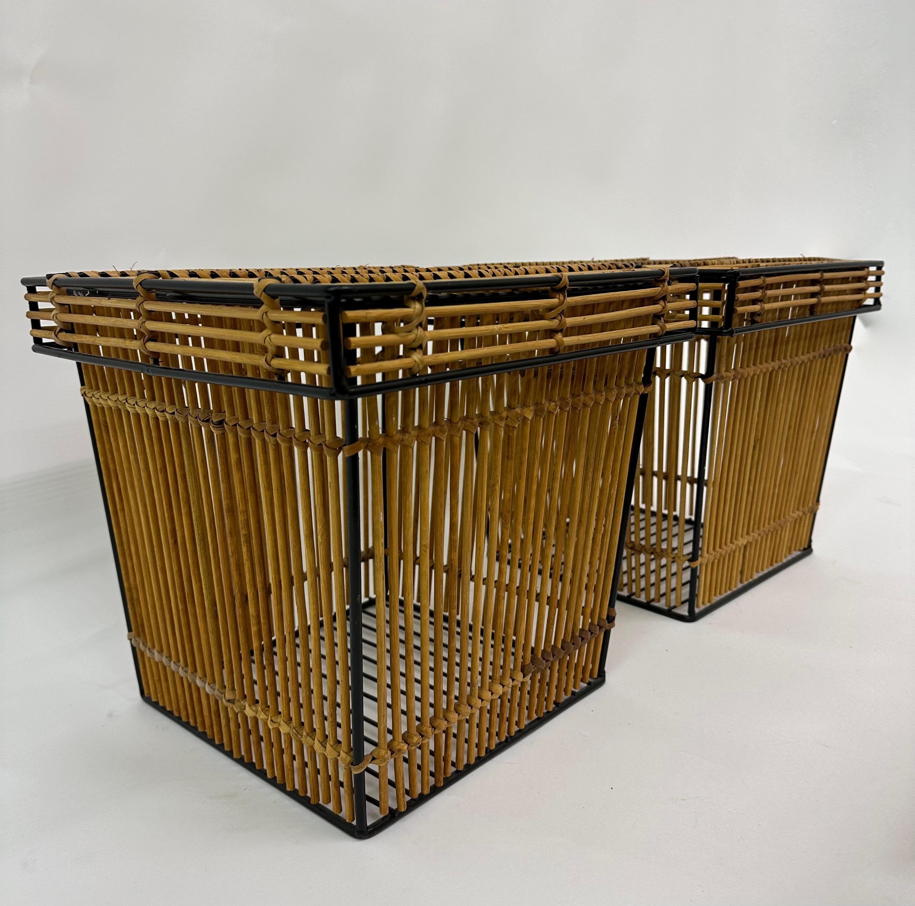 Set of 2 Storage Baskets by Dirk Van Sliedregt for Rohé, Netherlands, 1960s In Good Condition For Sale In Delft, NL