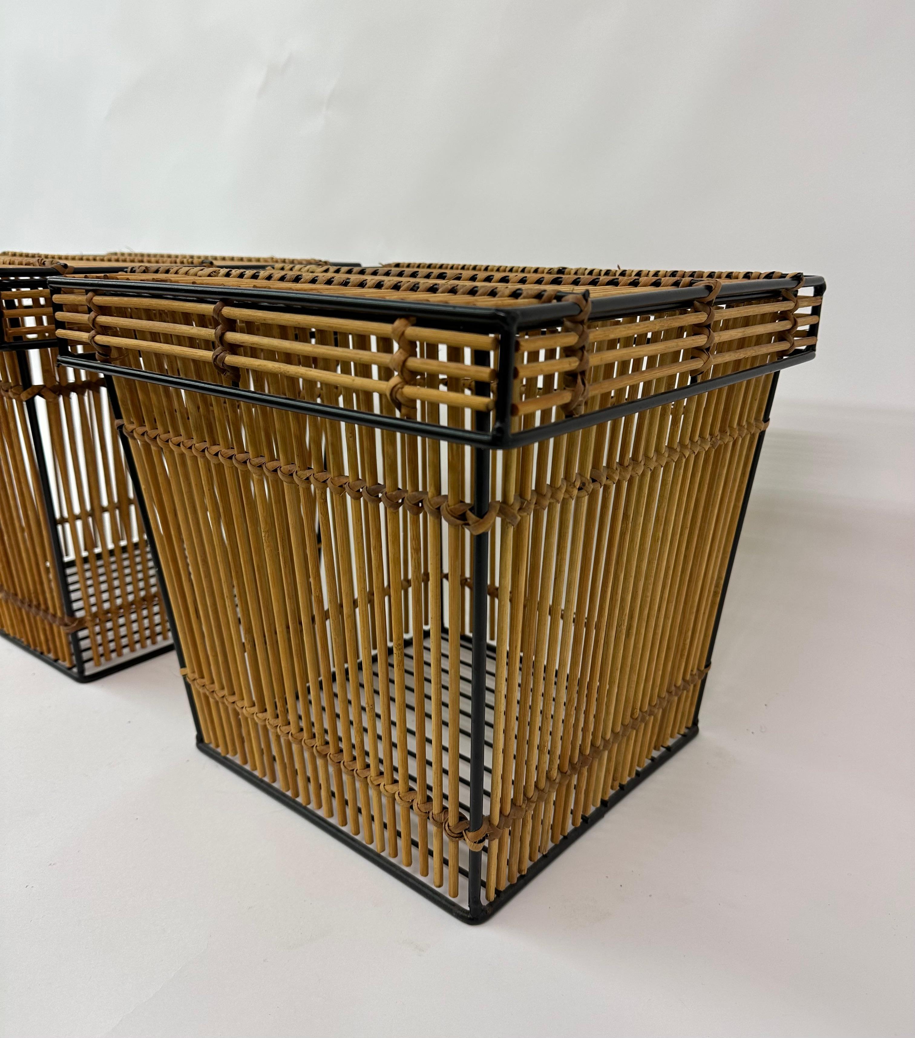 Mid-20th Century Set of 2 Storage Baskets by Dirk Van Sliedregt for Rohé, Netherlands, 1960s For Sale