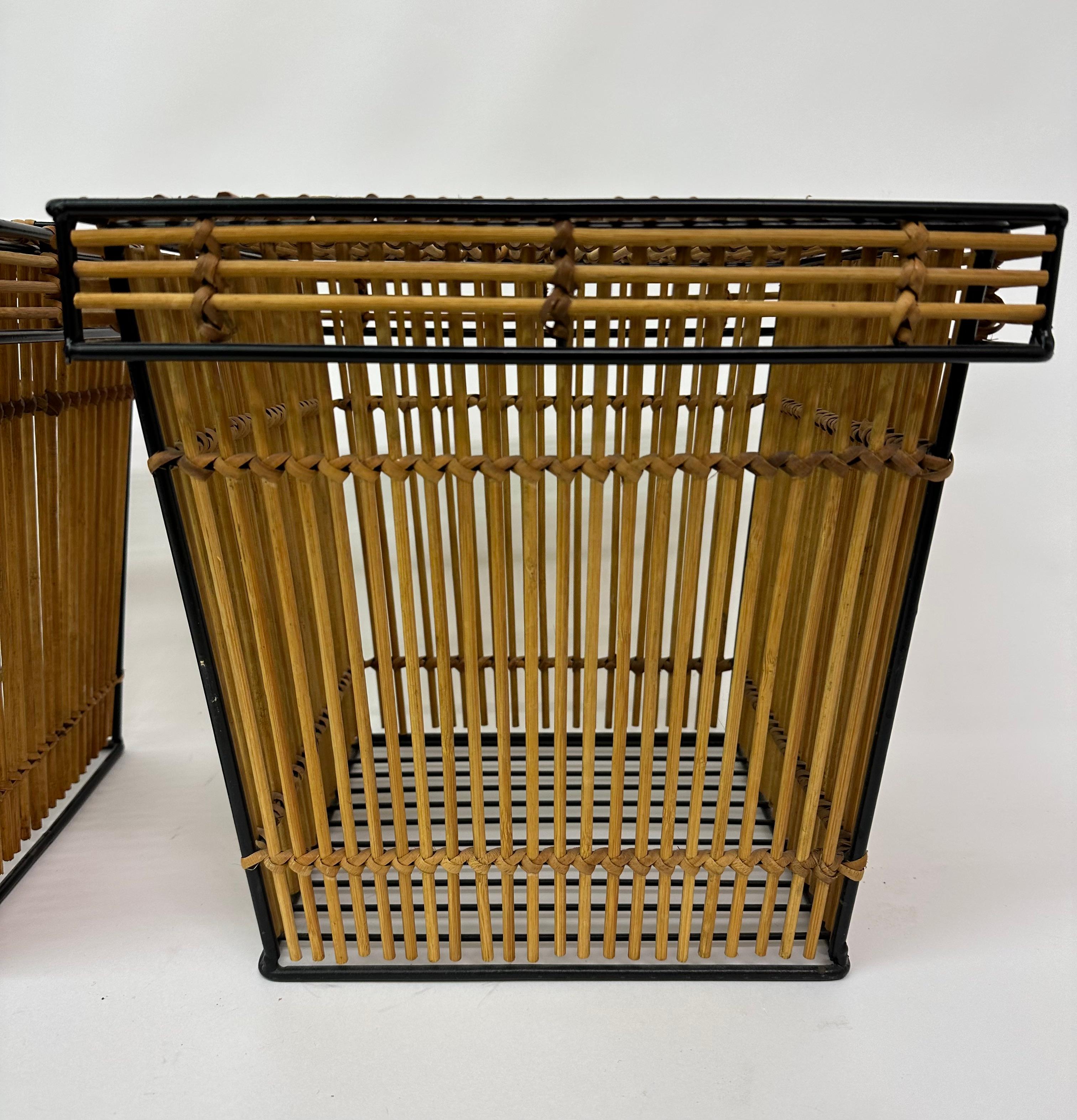 Metal Set of 2 Storage Baskets by Dirk Van Sliedregt for Rohé, Netherlands, 1960s For Sale