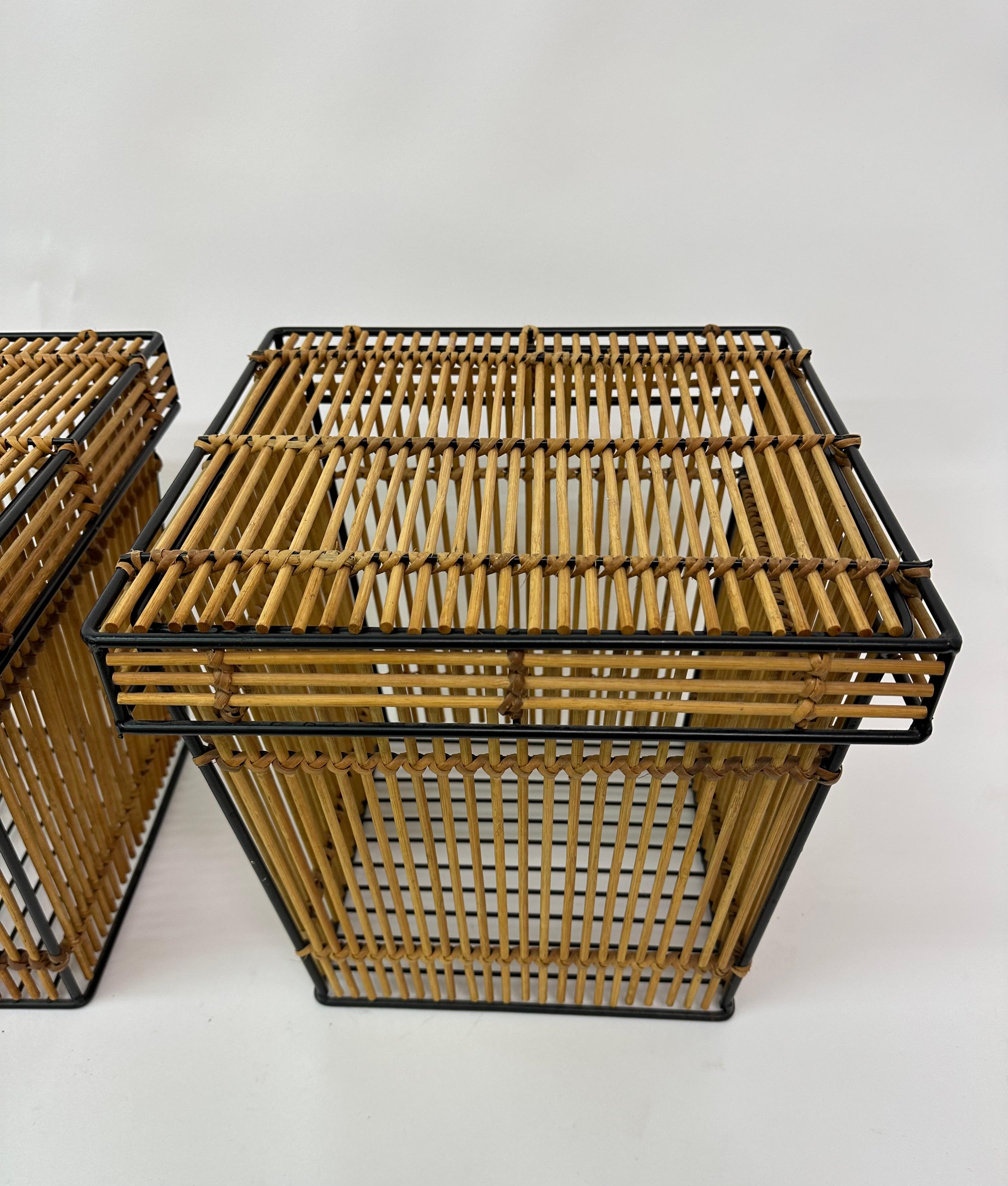 Set of 2 Storage Baskets by Dirk Van Sliedregt for Rohé, Netherlands, 1960s For Sale 1