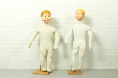 Set of 2 Store Display Boy Dolls or Child Mannequins, France 1960s