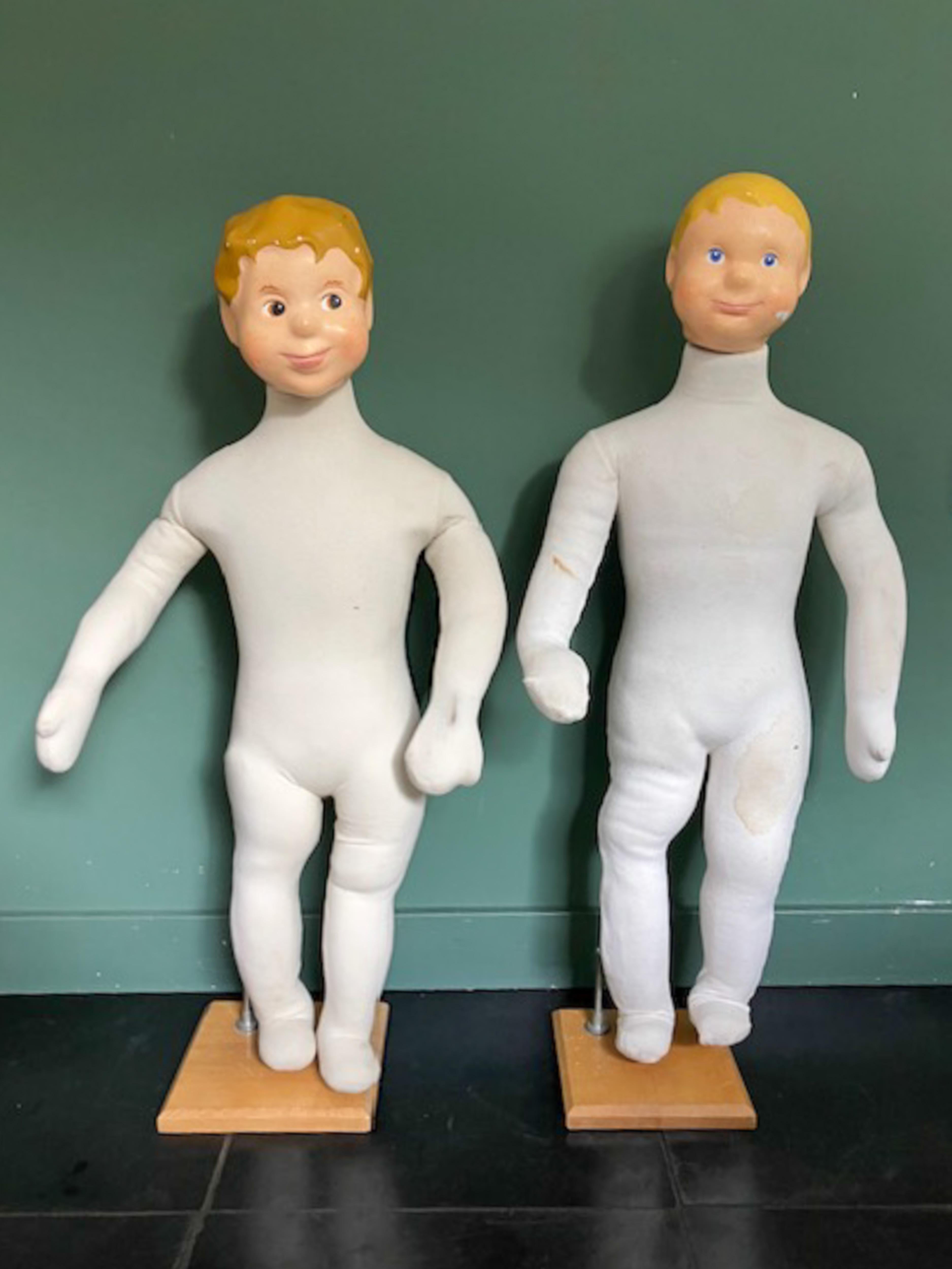 20th Century Set of 2 Store Display Boy Dolls or Child Mannequins, France 1960s For Sale
