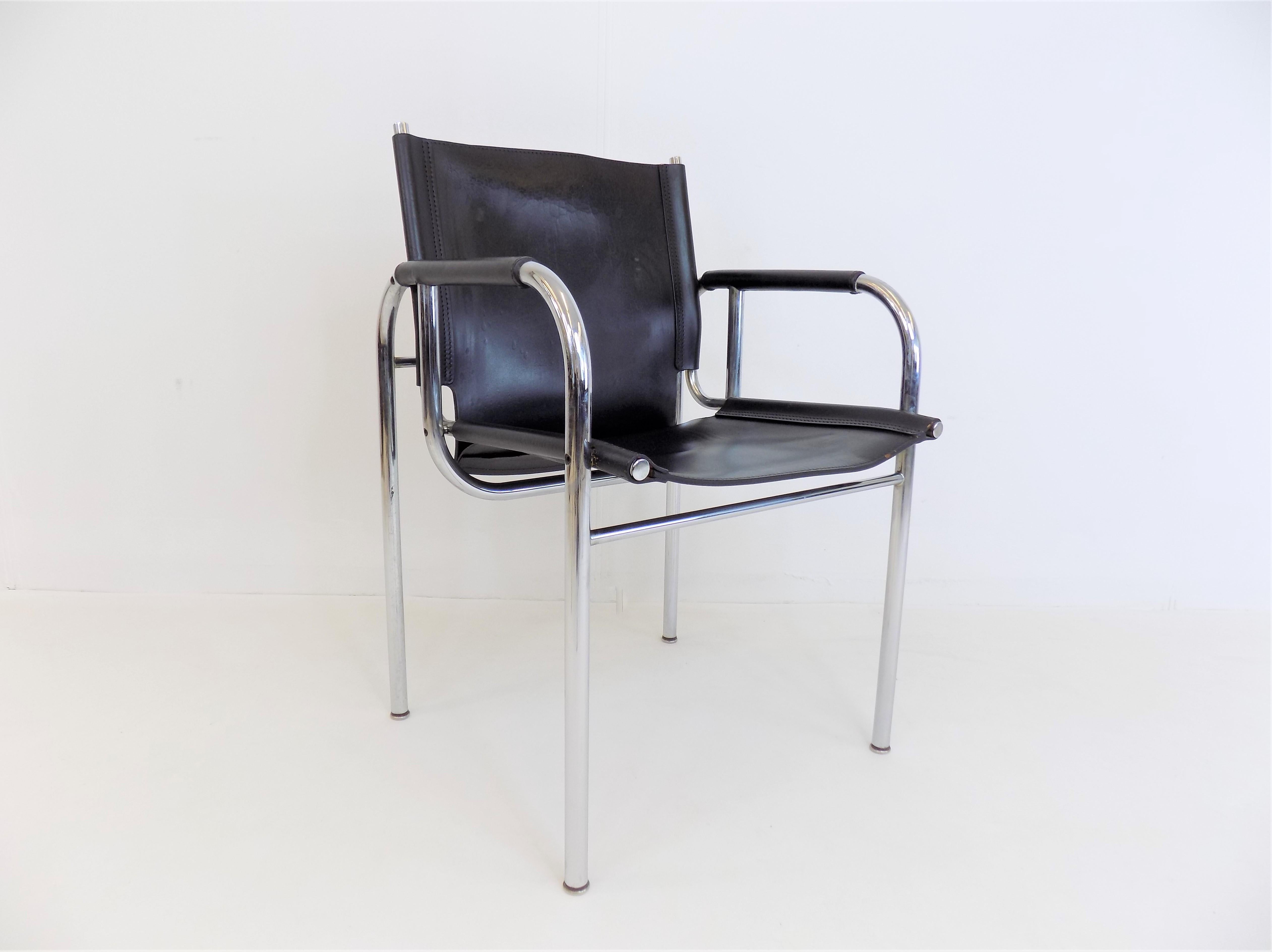 Set of 2 Strässle He Leather Lounge Chairs by Hans Eichenberger 9