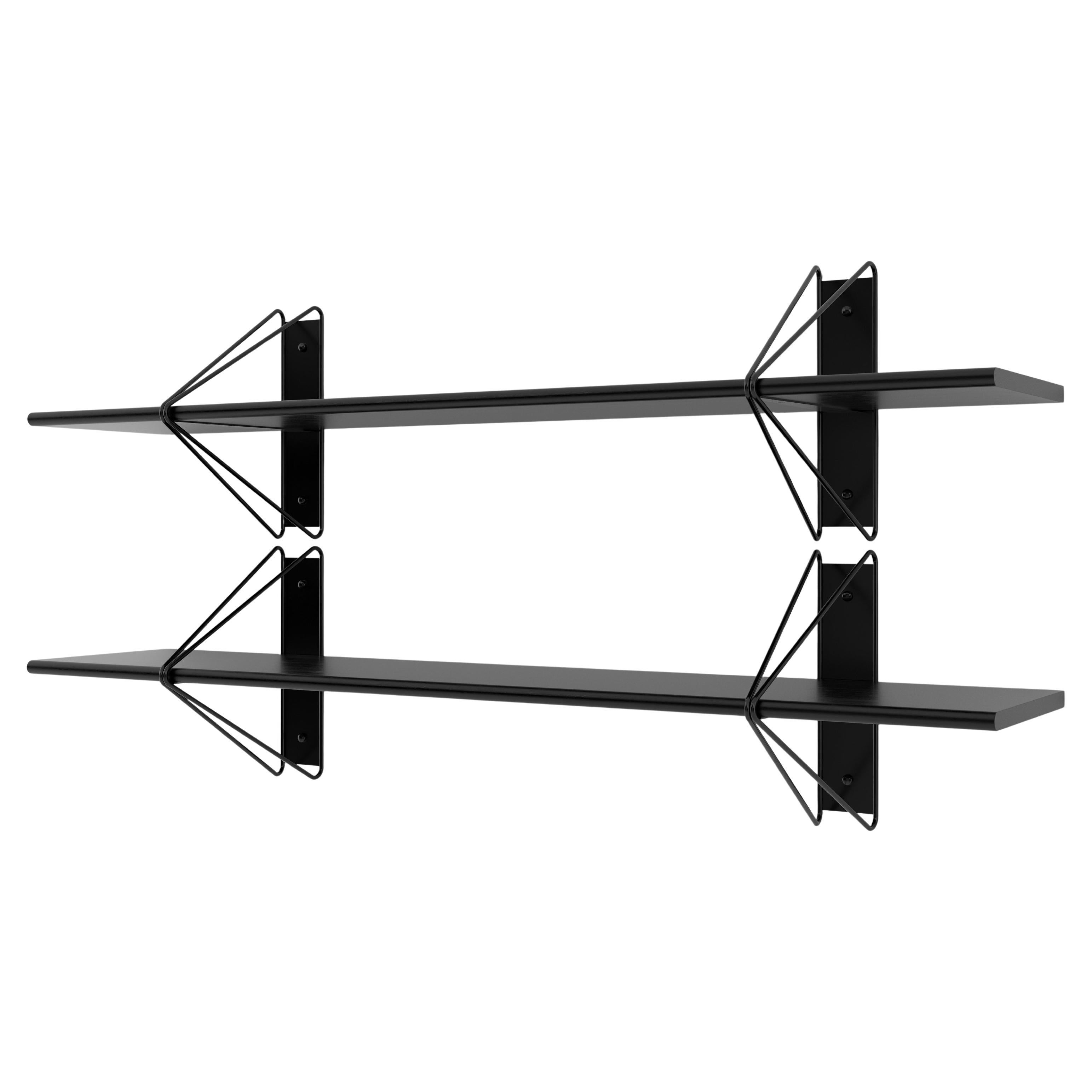 Set of 2 Strut Shelves from Souda, 52in, Black, Made to Order