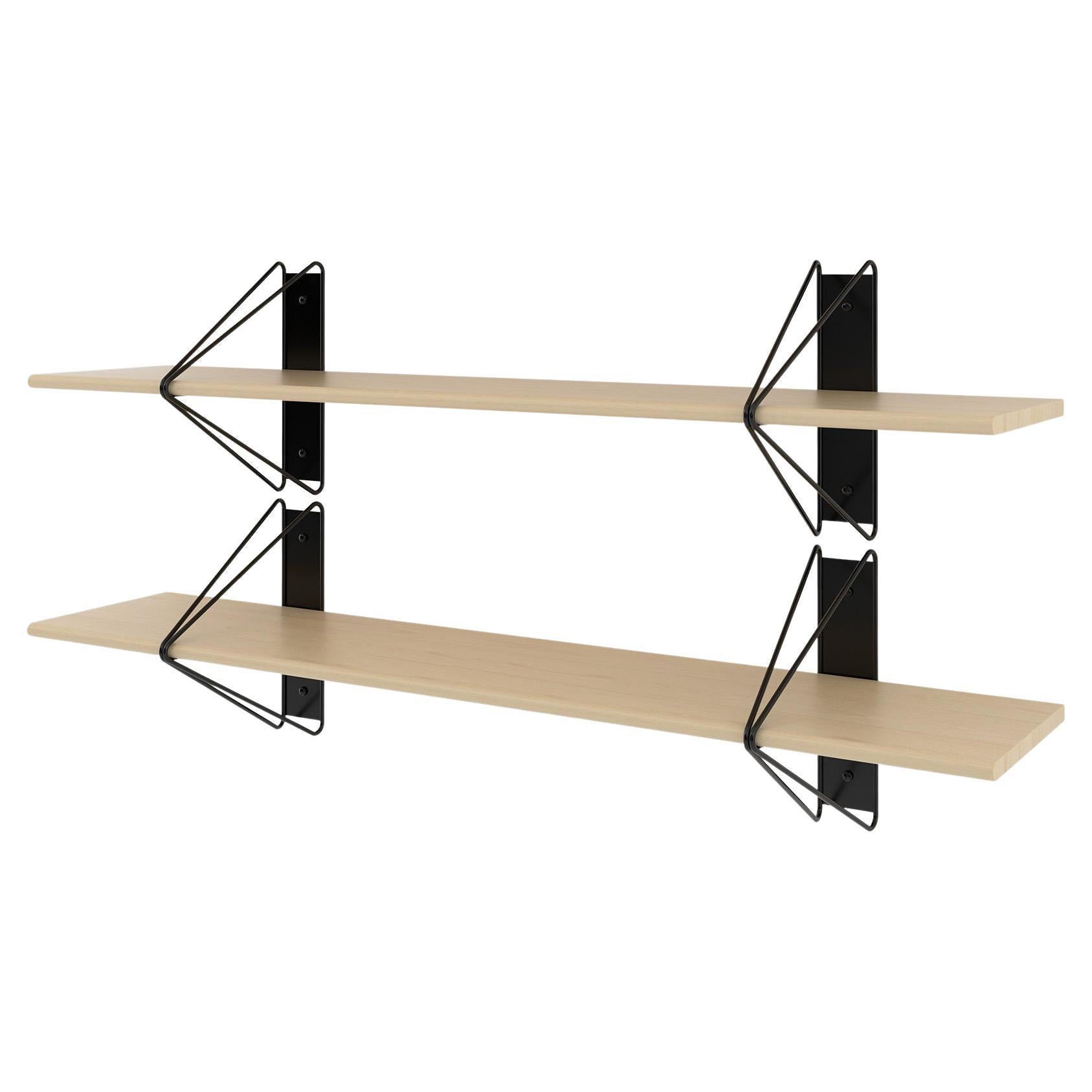 Set of 2 Strut Shelves from Souda, Black and Maple, Made to Order For Sale