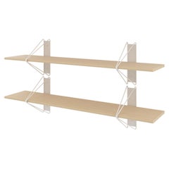 Set of 2 Strut Shelves from Souda, White and Maple, Made to Order