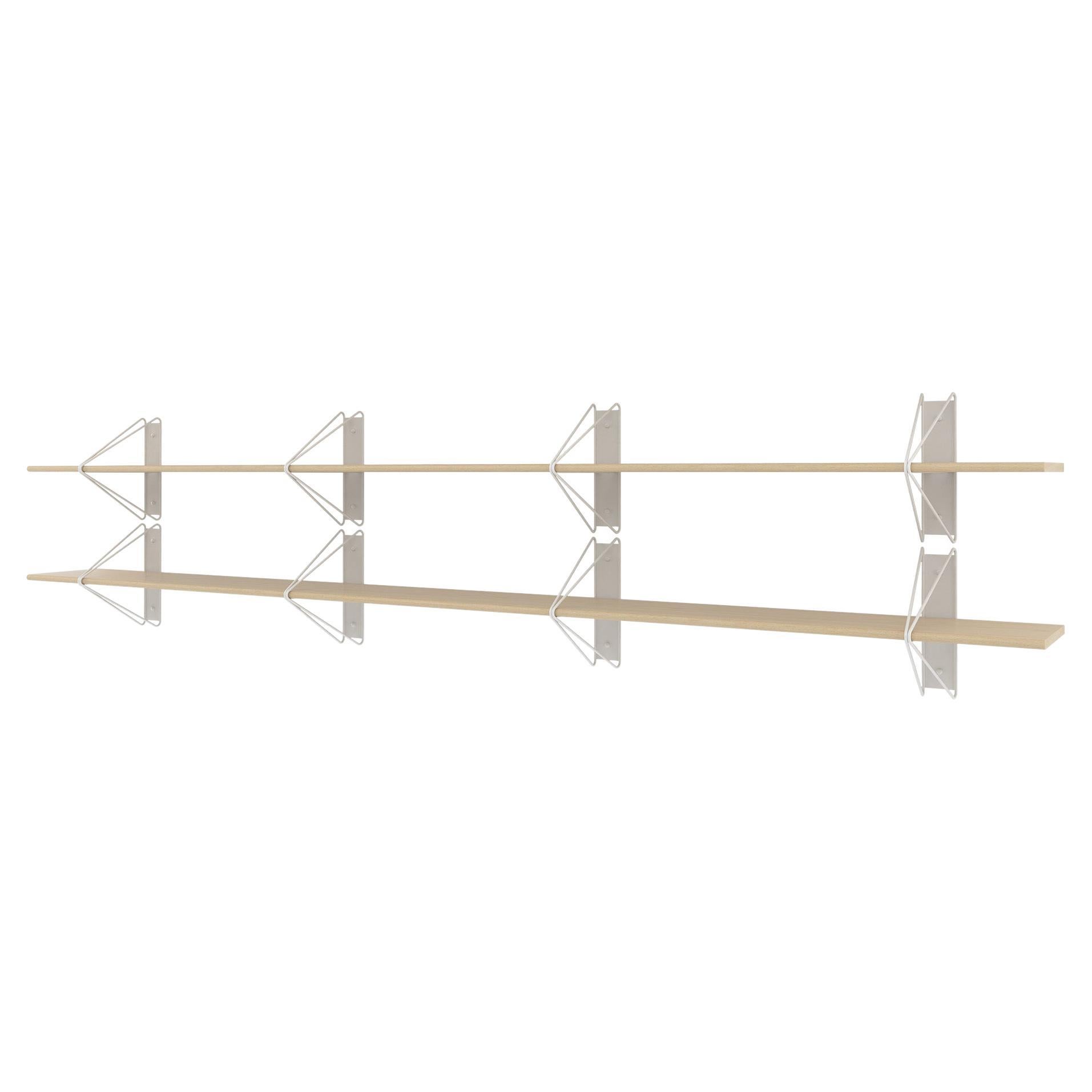 Set of 2 Strut Shelves from Souda, White and Maple, Made to Order