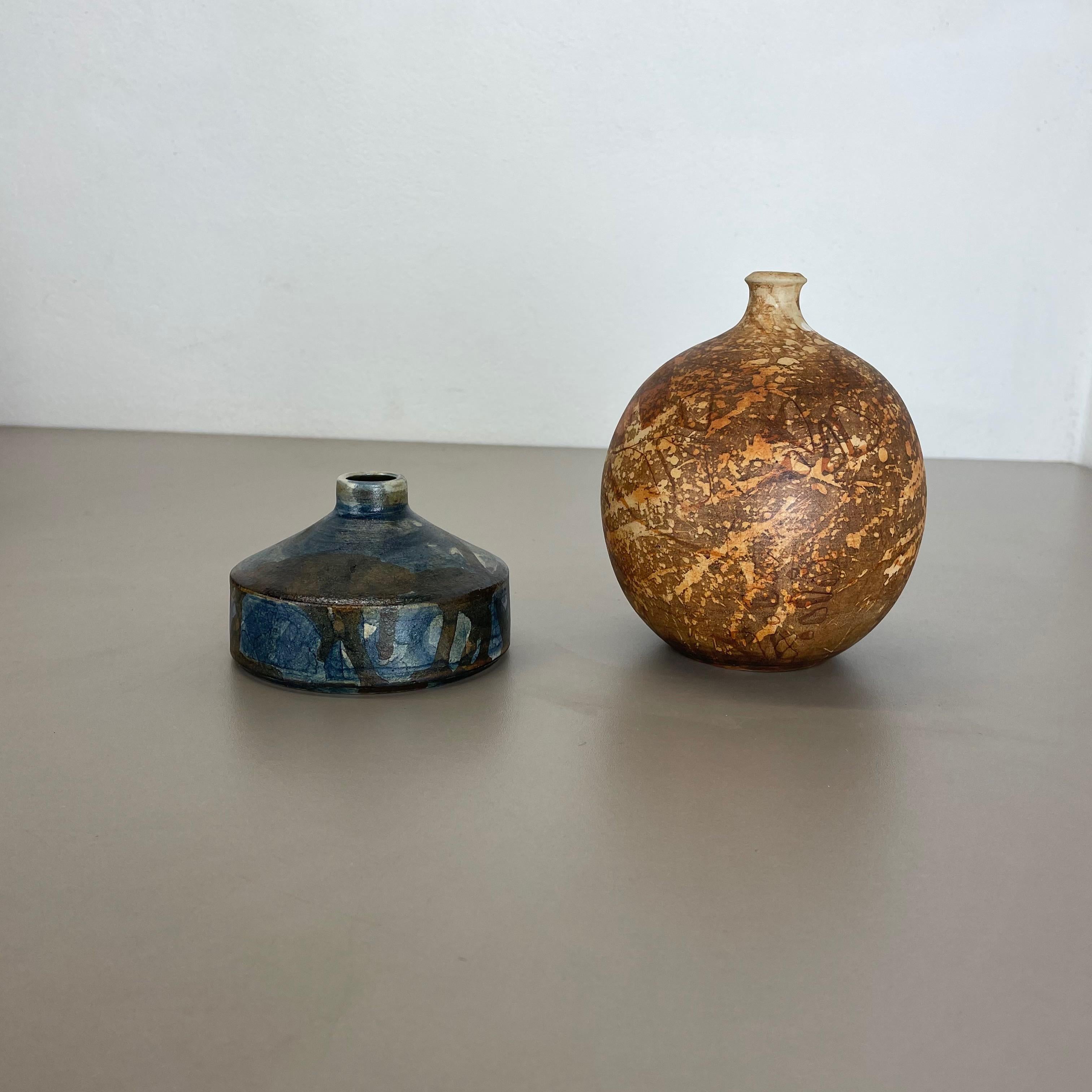Mid-Century Modern Set of 2 Studio Pottery Sculptural Objects Gerhard Liebenthron, Germany, 1970s For Sale