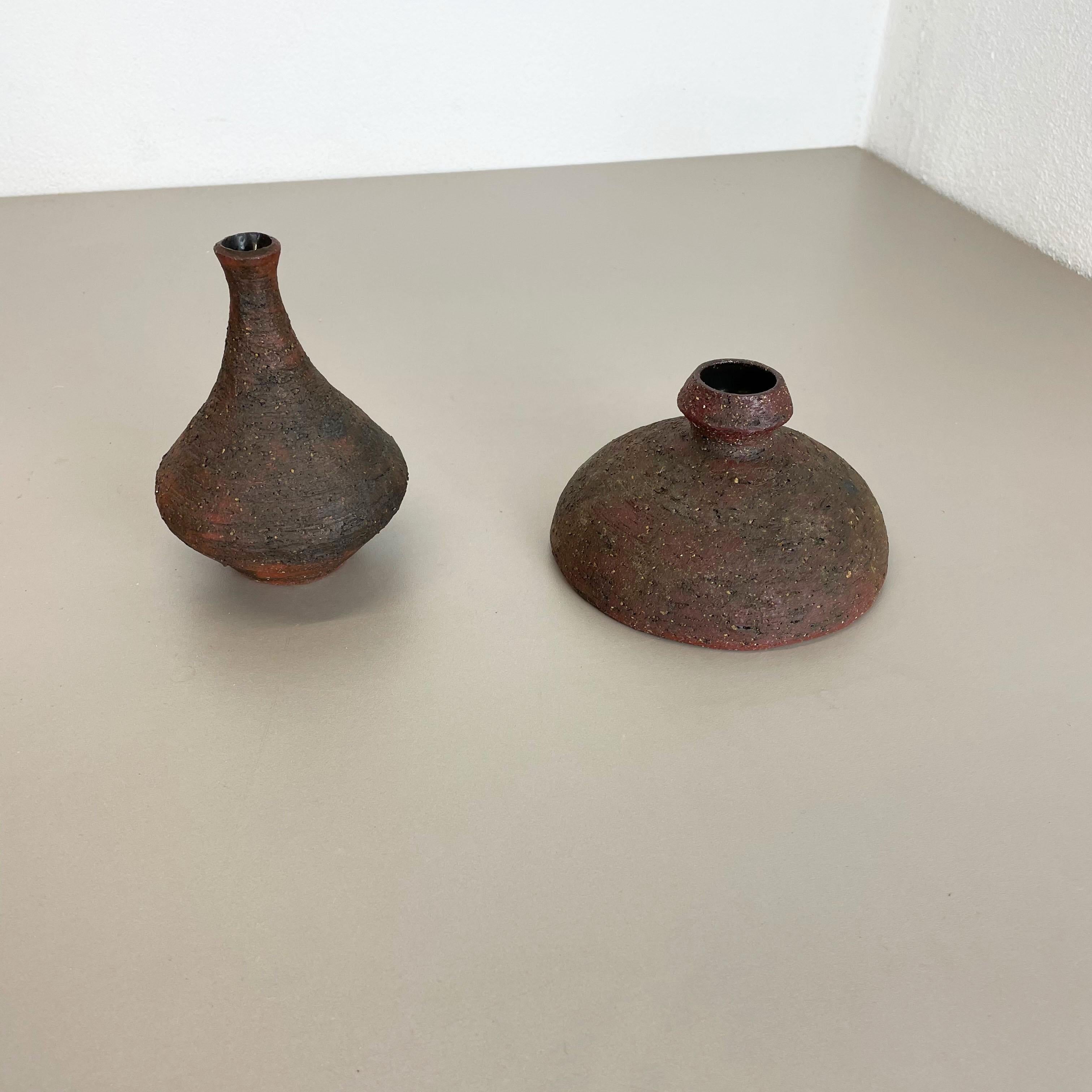 Set of 2 Studio Pottery Sculptural Objects Gerhard Liebenthron, Germany, 1970s In Good Condition For Sale In Kirchlengern, DE
