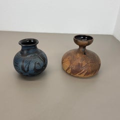 Set of 2 Studio Pottery Sculptural Objects Gerhard Liebenthron, Germany, 1980s