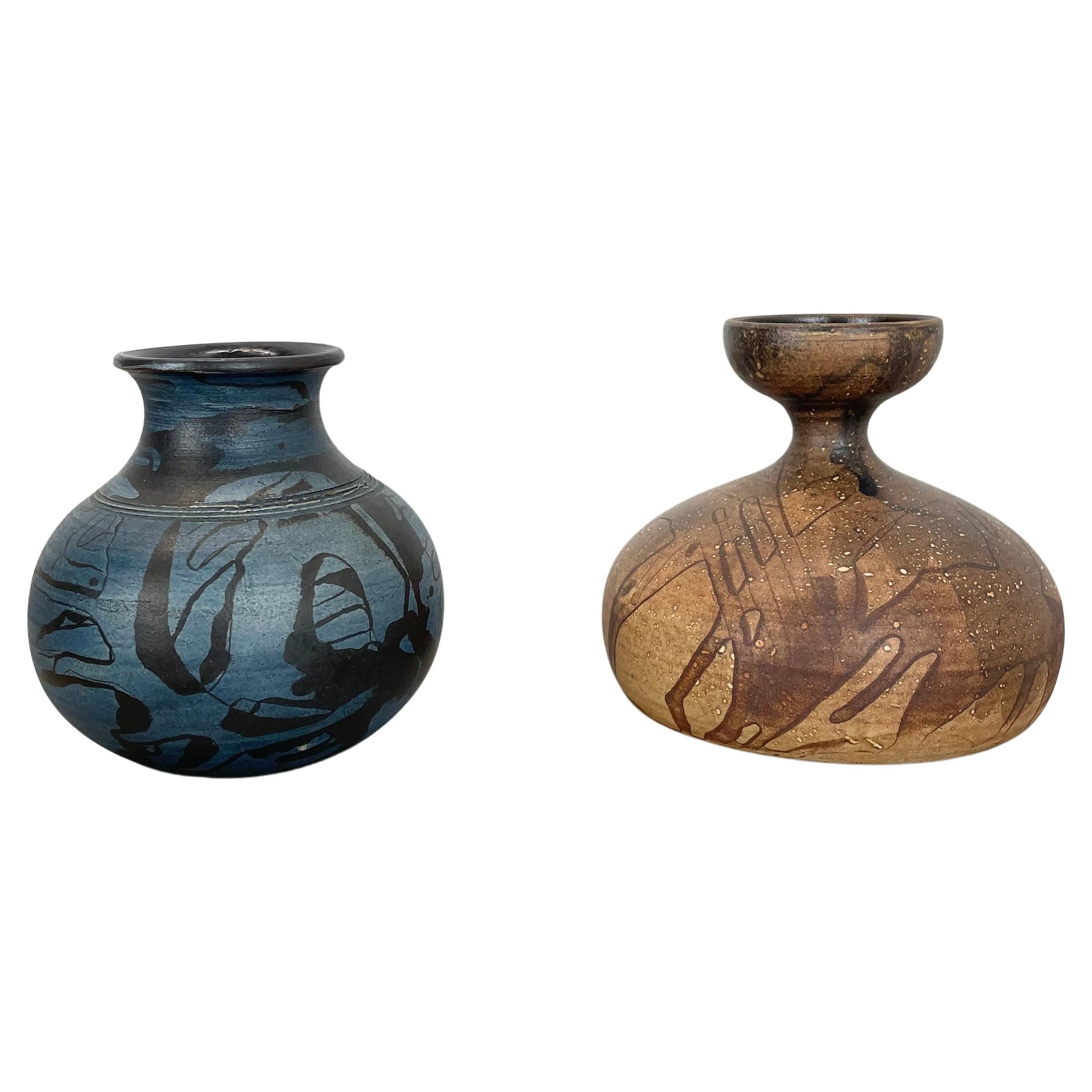 Satz von 2 Studio Pottery Skulpturale Objekte Gerhard Liebenthron, Deutschland, 1980er Jahre