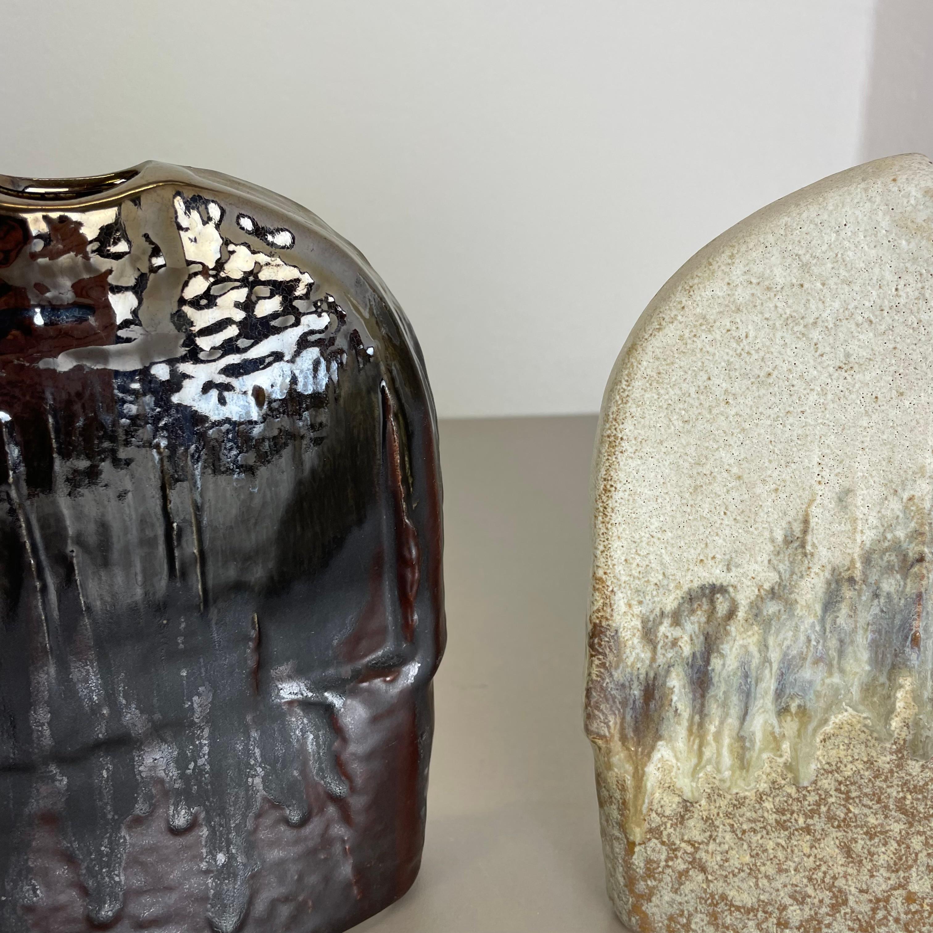Set of 2 Studio Pottery Vase Object by Heiner Balzar for Steuler, Germany, 1970s For Sale 4