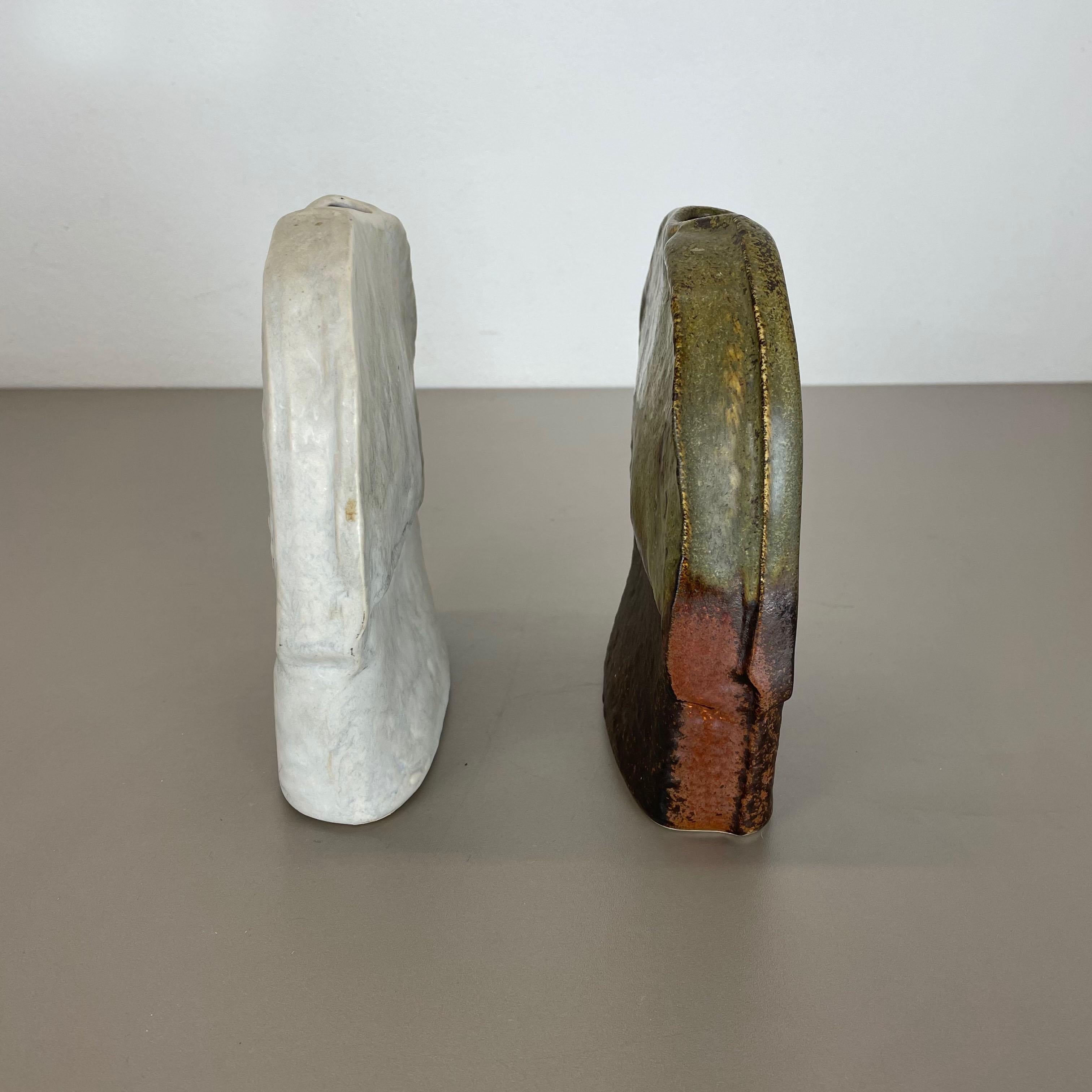 Set of 2 Studio Pottery Vase Object by Heiner Balzar for Steuler, Germany, 1970s For Sale 5