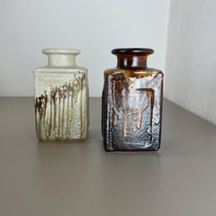 Set of 2 Studio Pottery Vase Object by Heiner Balzar for Steuler, Germany, 1970s