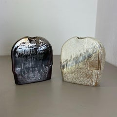 Set of 2 Studio Pottery Vase Object by Heiner Balzar for Steuler, Germany, 1970s