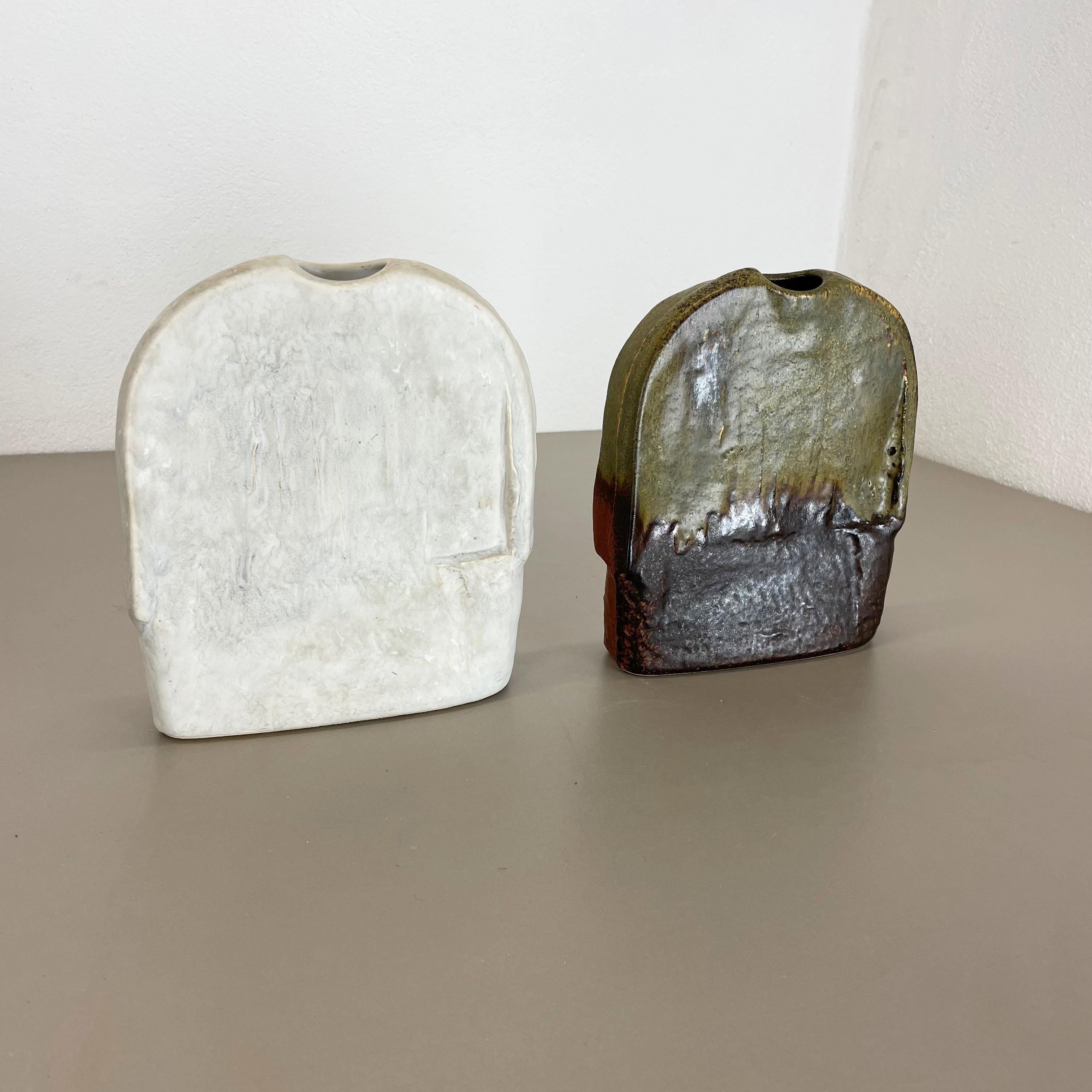 Juego de 2 Jarrón Studio Pottery Object de Heiner Balzar para Steuler, Alemania, años 70 Moderno de mediados de siglo en venta