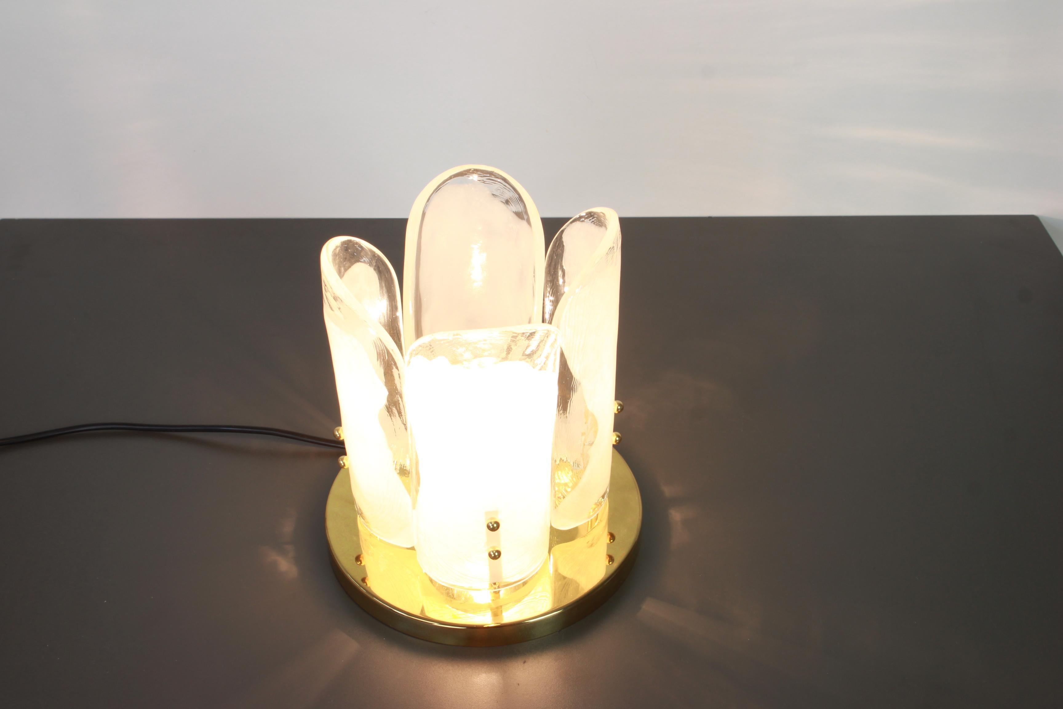 Set of 2 Stunning Brass, Murano Glass Light Fixtures, Kalmar, Austria, 1970 In Good Condition In Aachen, NRW