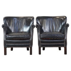 Set di 2 poltrone nere sottili in stile inglese con cuscini Kelim reversibili