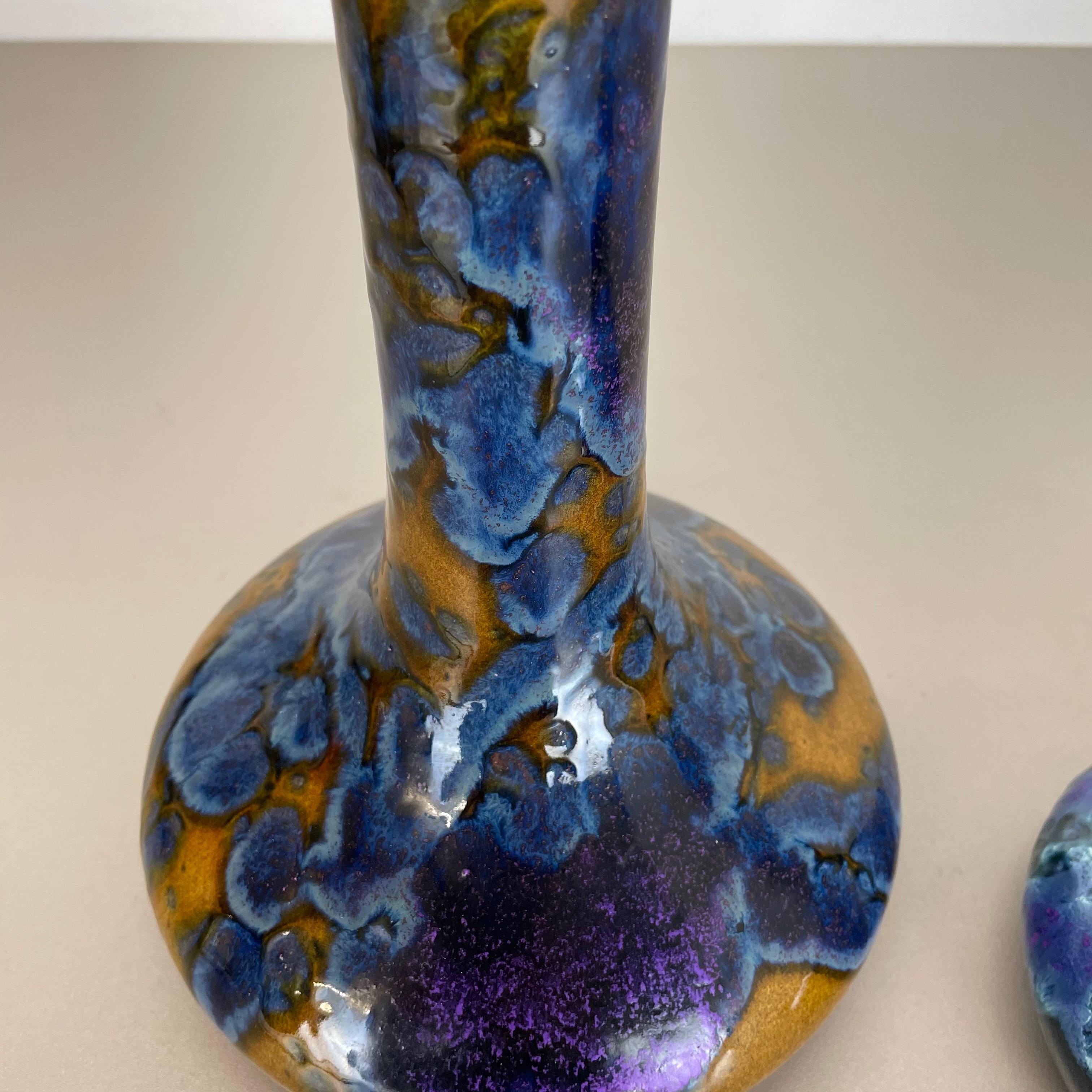 Ensemble de 2 vases « Super Glaze » en céramique Studio Pottery de Marei Ceramics, Allemagne, années 1970 en vente 3