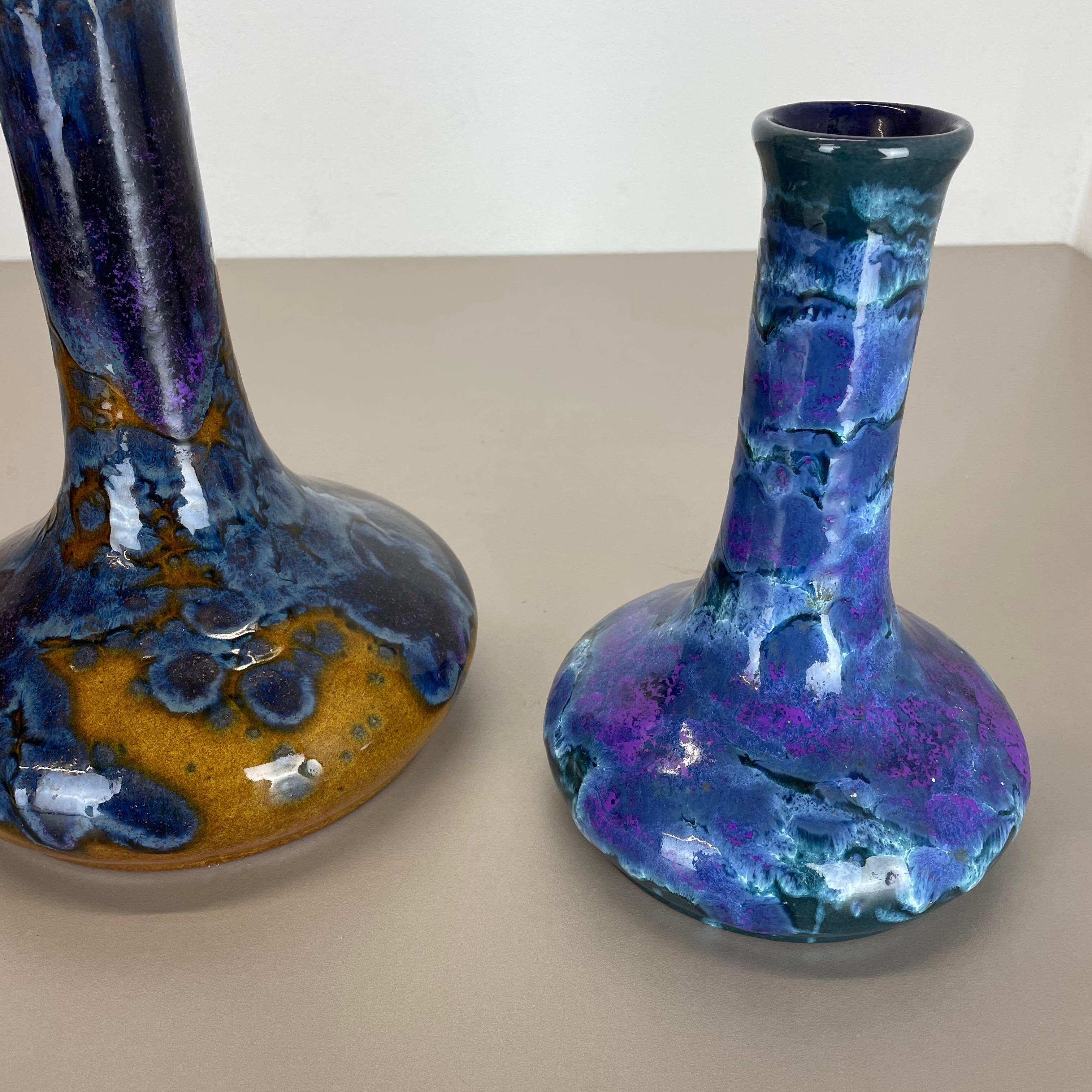 Ensemble de 2 vases « Super Glaze » en céramique Studio Pottery de Marei Ceramics, Allemagne, années 1970 en vente 5