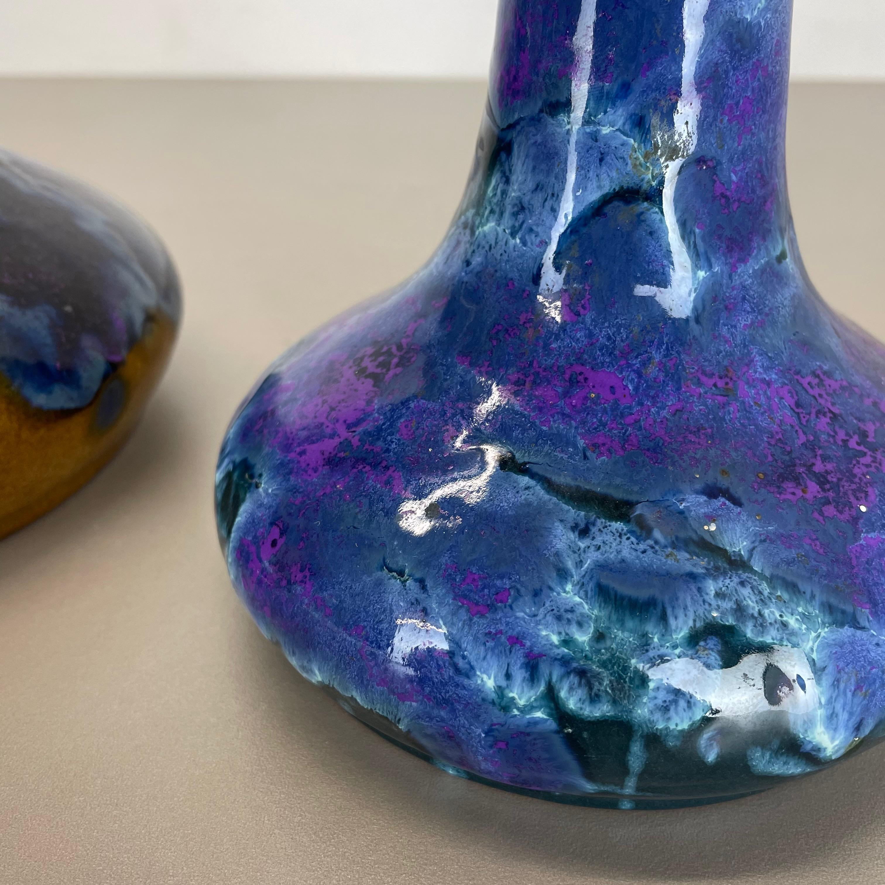 Ensemble de 2 vases « Super Glaze » en céramique Studio Pottery de Marei Ceramics, Allemagne, années 1970 en vente 7